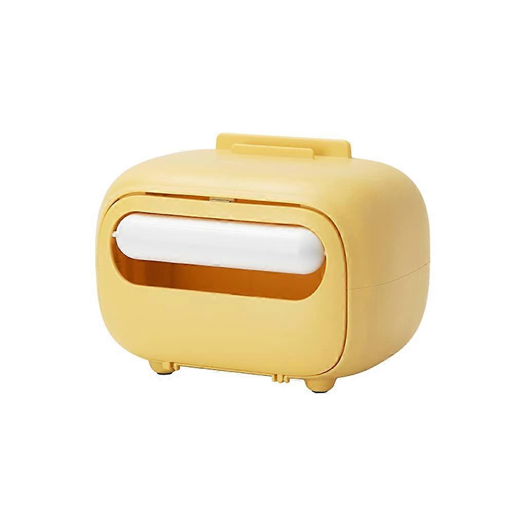 Suction Desktop Tissue Box Napkin Dispenser Container With Phone Holder Yellow Desk Organizer For Tissues Phone Holder
