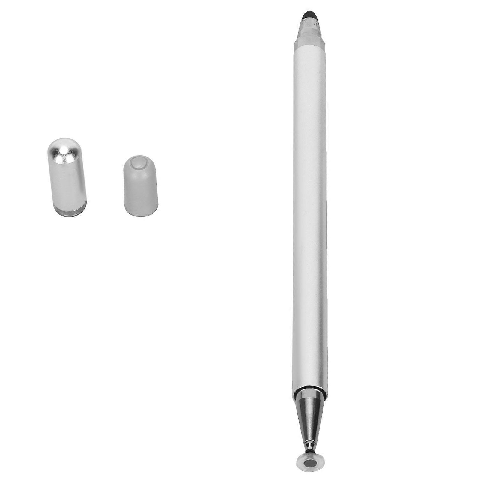 Stylus Pen 2-in-1 Capacitive Touch Screen Silver with Tips Bag