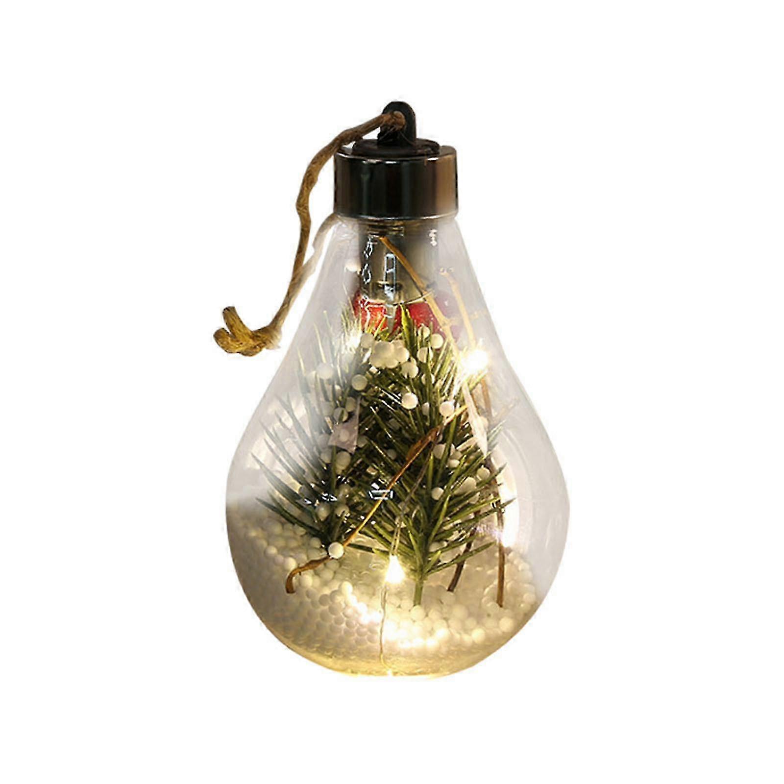 Multicolor LED Transparent Christmas Tree Pendant with Glowing Light for Festive Decorations