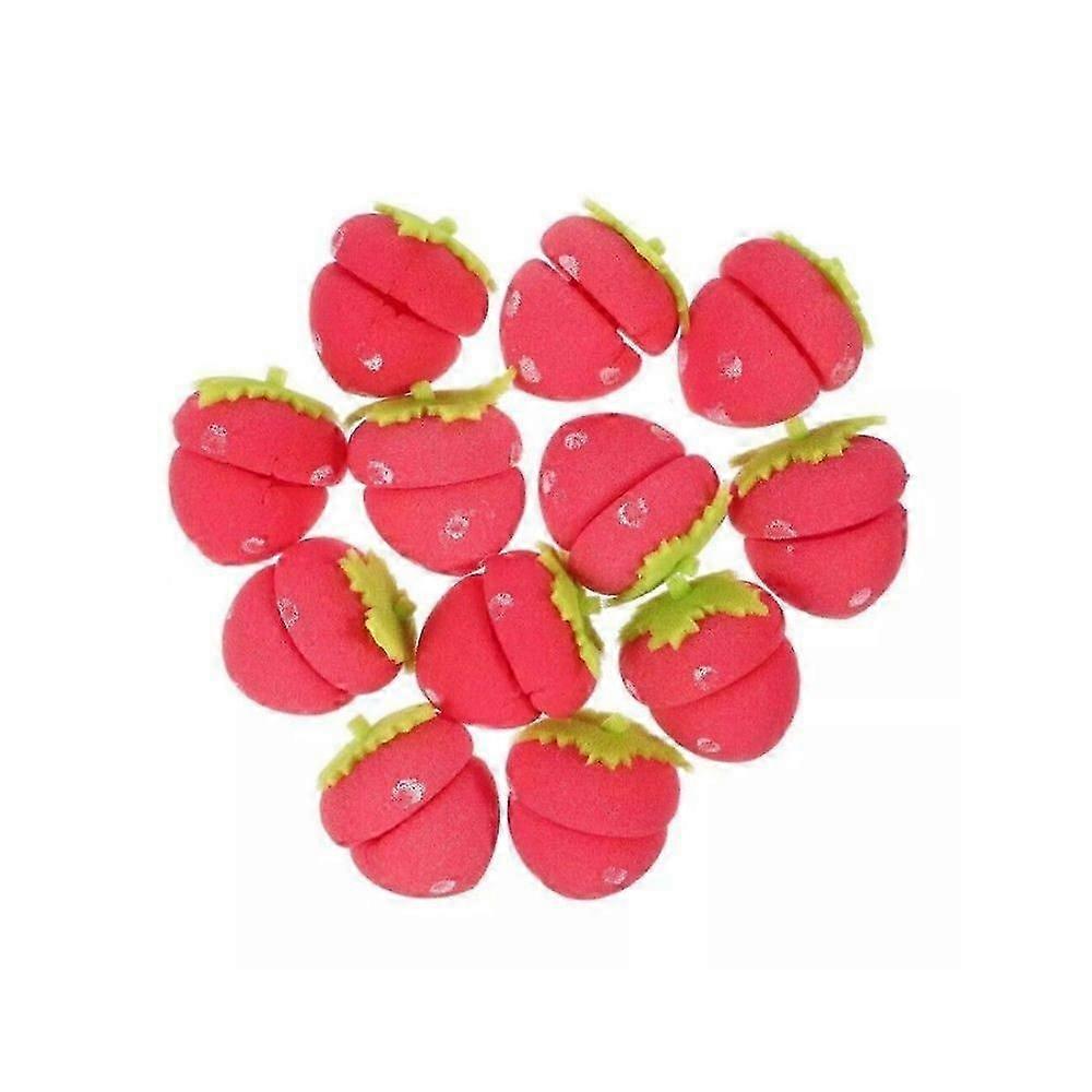 12 PCS Heatless Curls Strawberries Strawberry Hair Rollers Curler