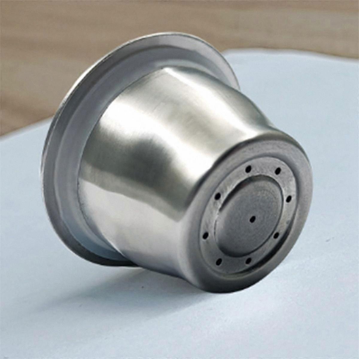 Stainless Steel Reusable Pods, 3-Pack Refillable Capsules with 1 Tamper, 1 Spoon for Coffee Machines