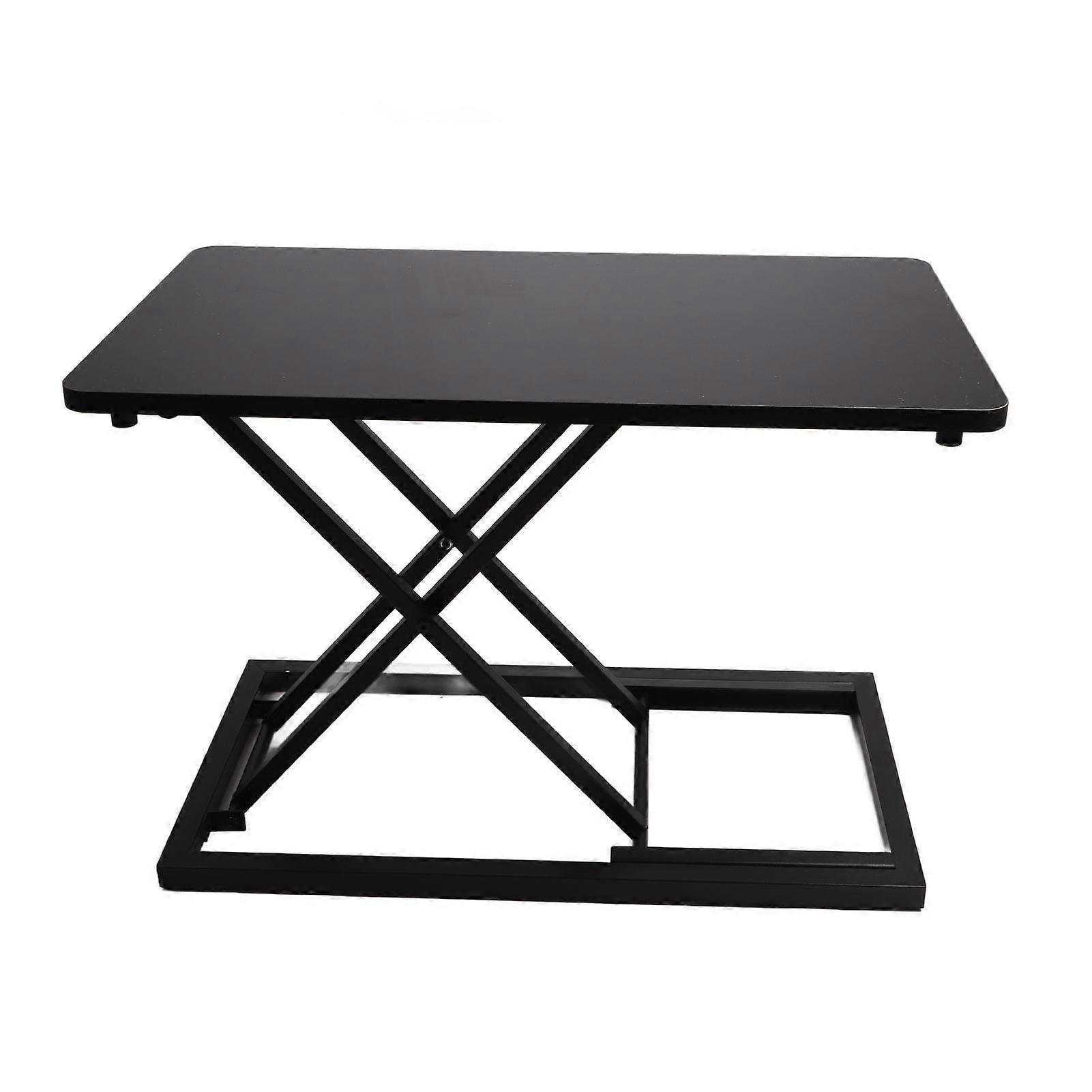 Standing Computer Lift Table 7 Gears Folding Laptop Desk Elevating Frame Mobile Working Table Black