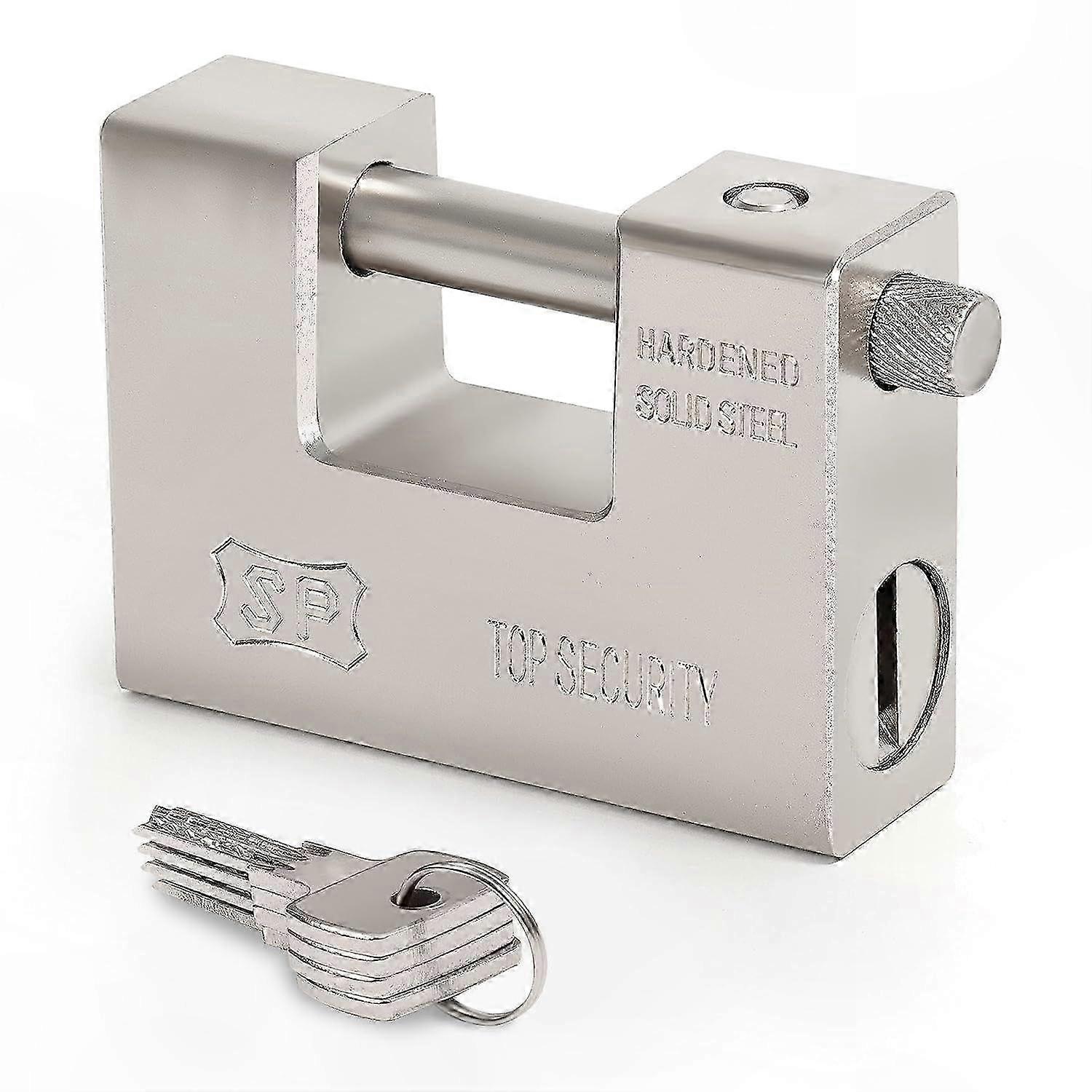 Durable Steel Padlock with 4 Keys, Anti-Drill Security Shackle for Enhanced Protection and Chain Lock Compatibility
