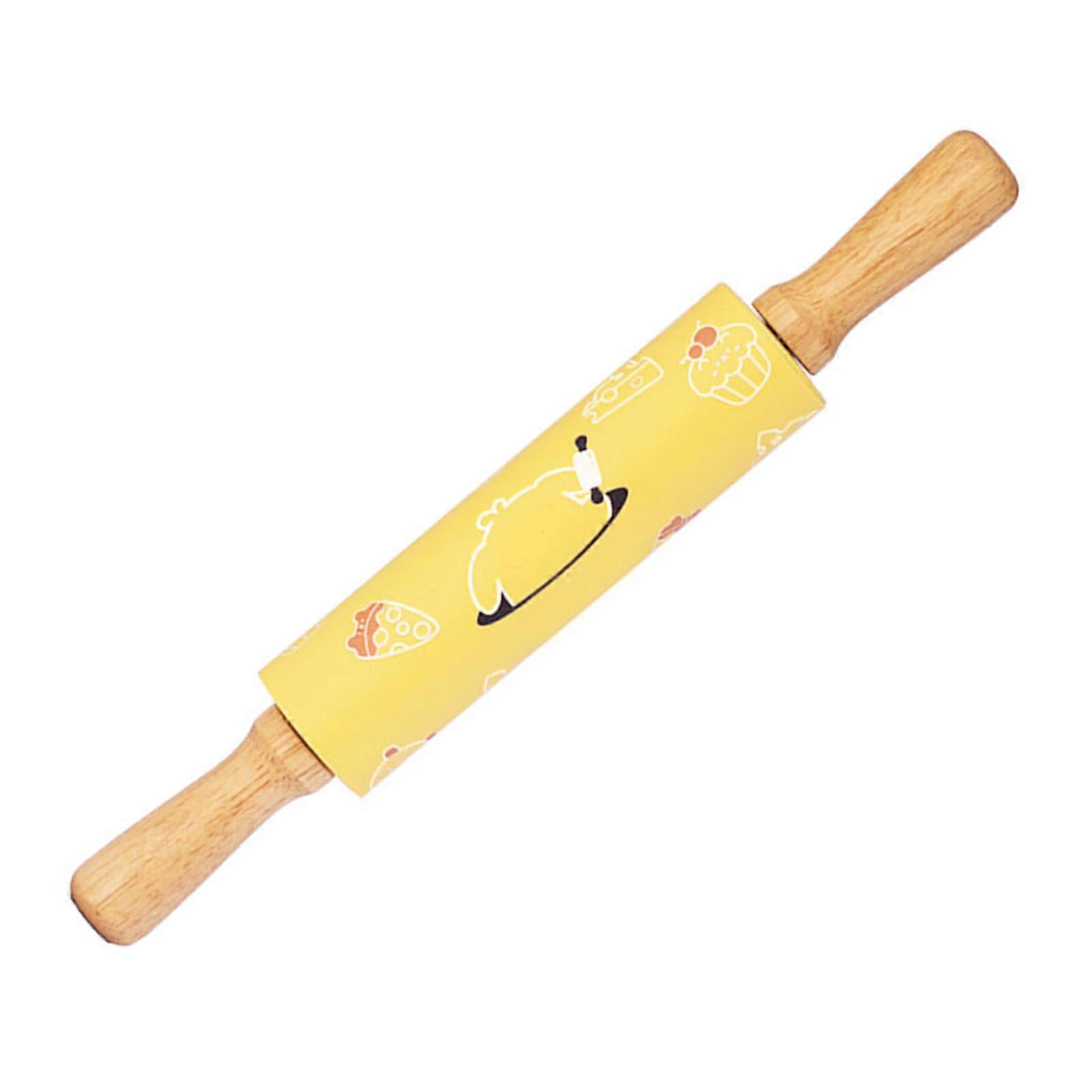 Multifunctional Yellow Rolling Pin with Extended Pole 320g