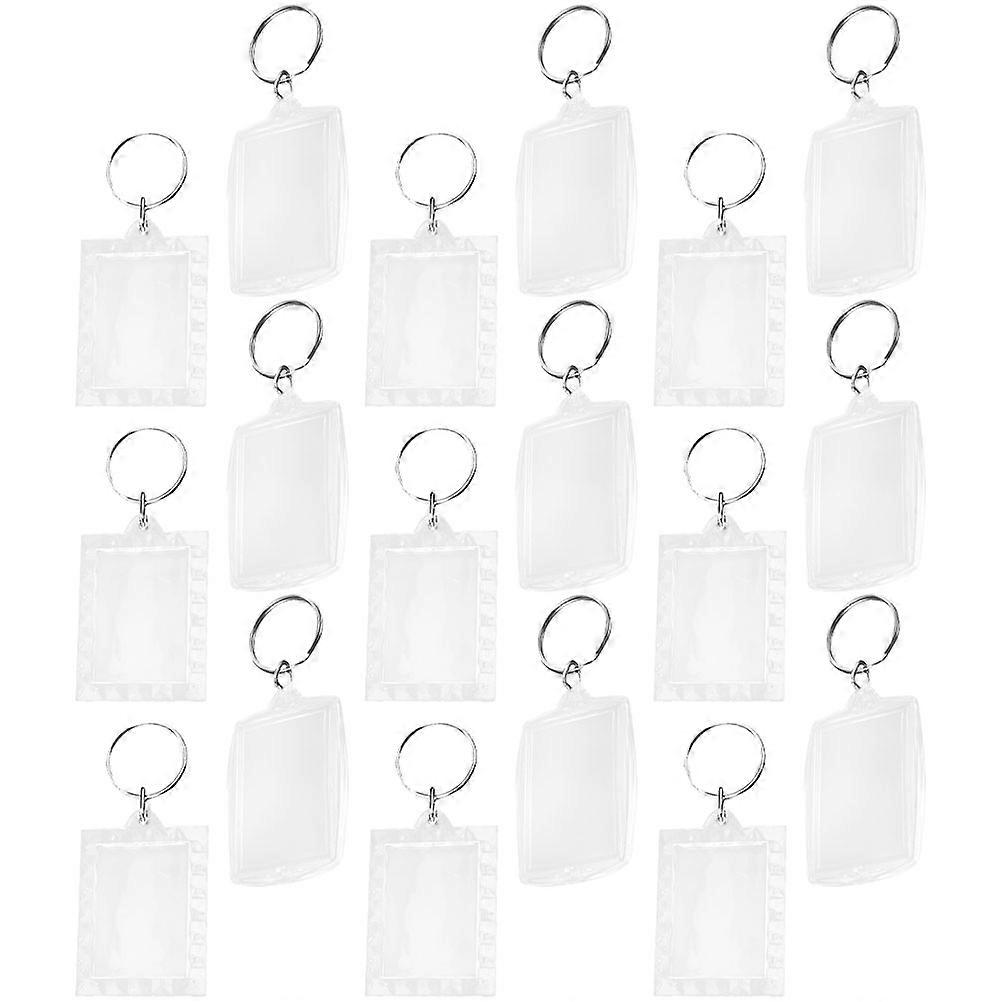 Acrylic Keychain Photo Insert Blank Keychains for Creative Projects 100Pcs