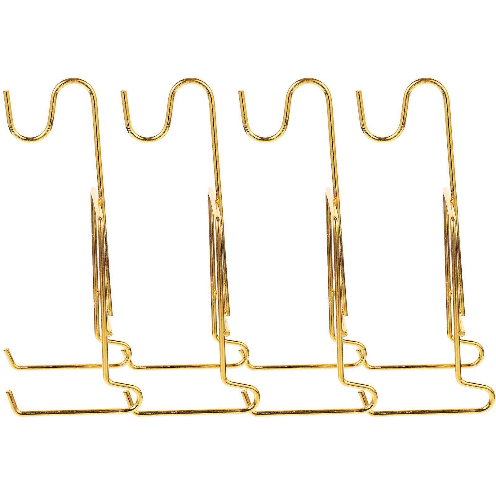 Cup Hanger Kitchen Sink Draining Rack for Daily Use Golden Iron Practical Storage Display 4Pcs