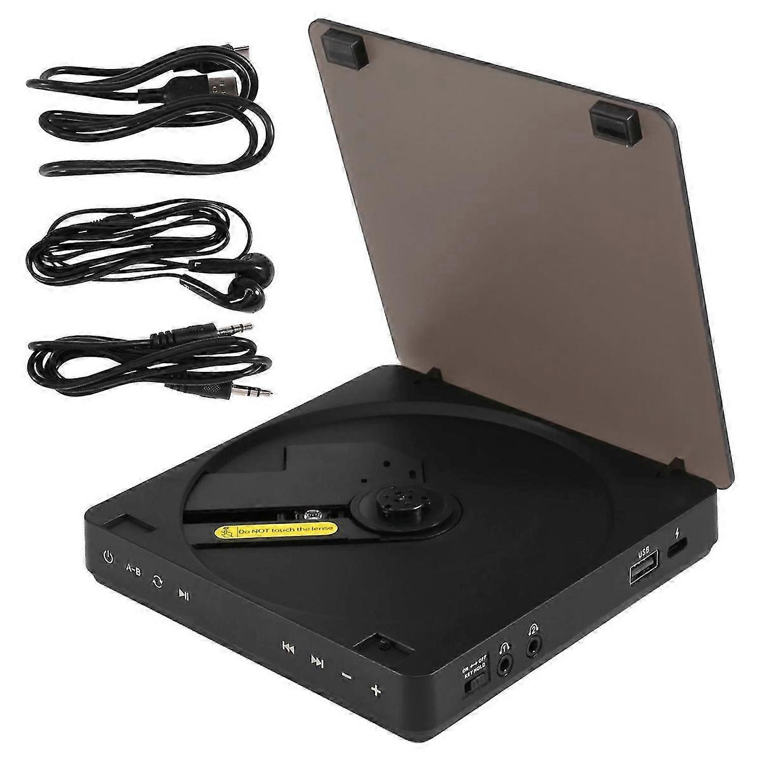 Portable CD Player Double Headphone Version Contact Button Reproductor CD Rechargeable Shockproof LC