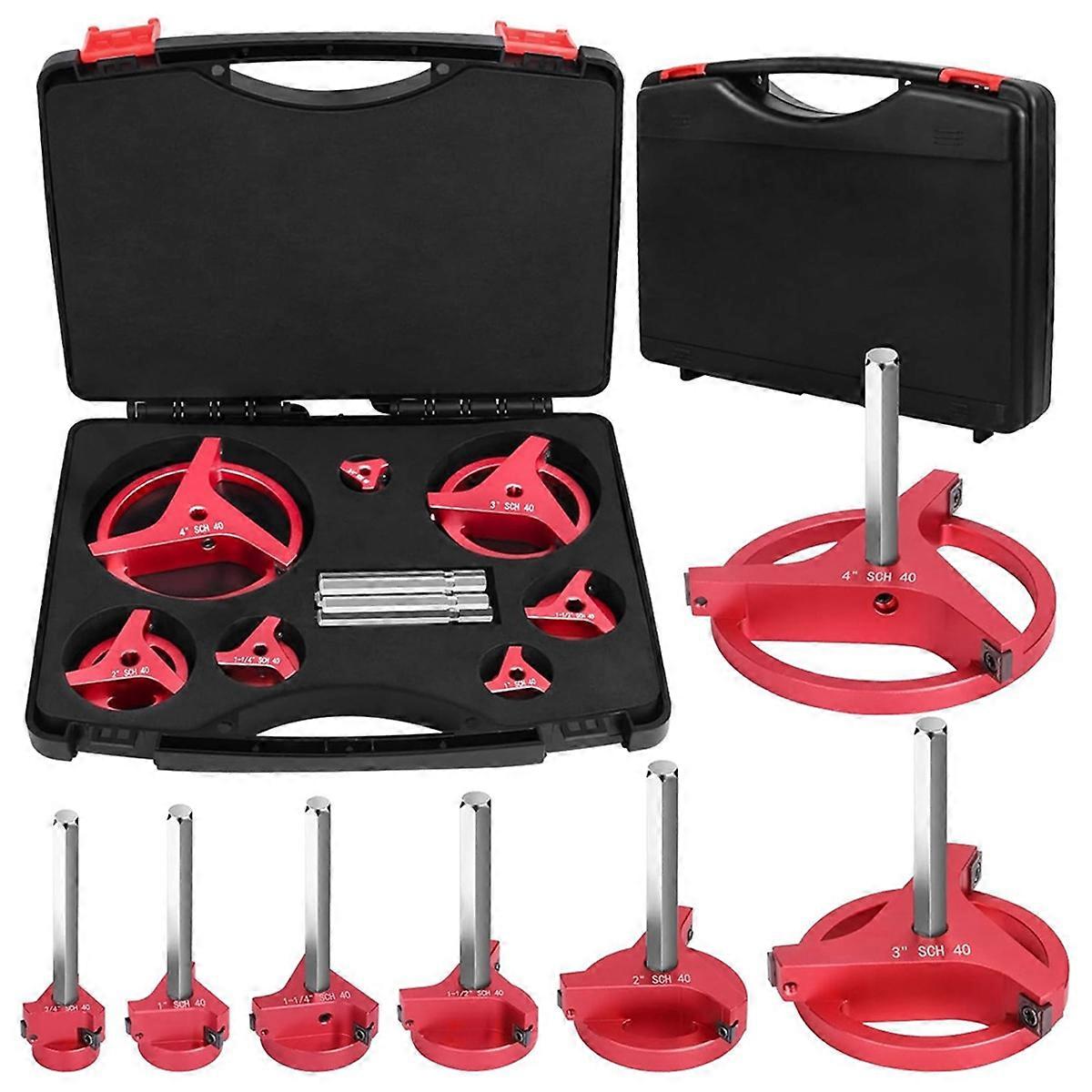 7Pcs PVC Pipe Reamer Kit with 3 Square Carbide Insert, PVC Fitting Saver, Socket Saver for SCH40, ABS, CPVC