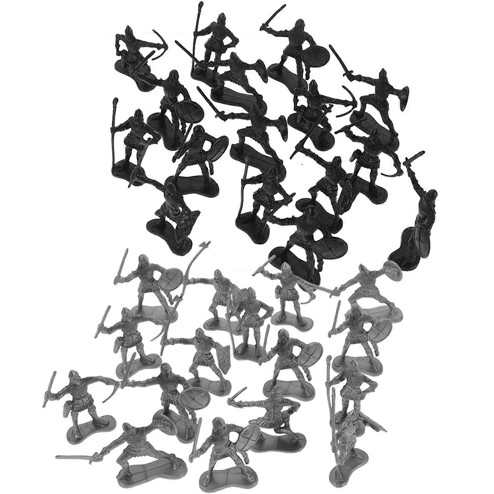 Medieval Knight Mini Toy Soldiers Set for Pretend Play 2Pcs Assorted Color
