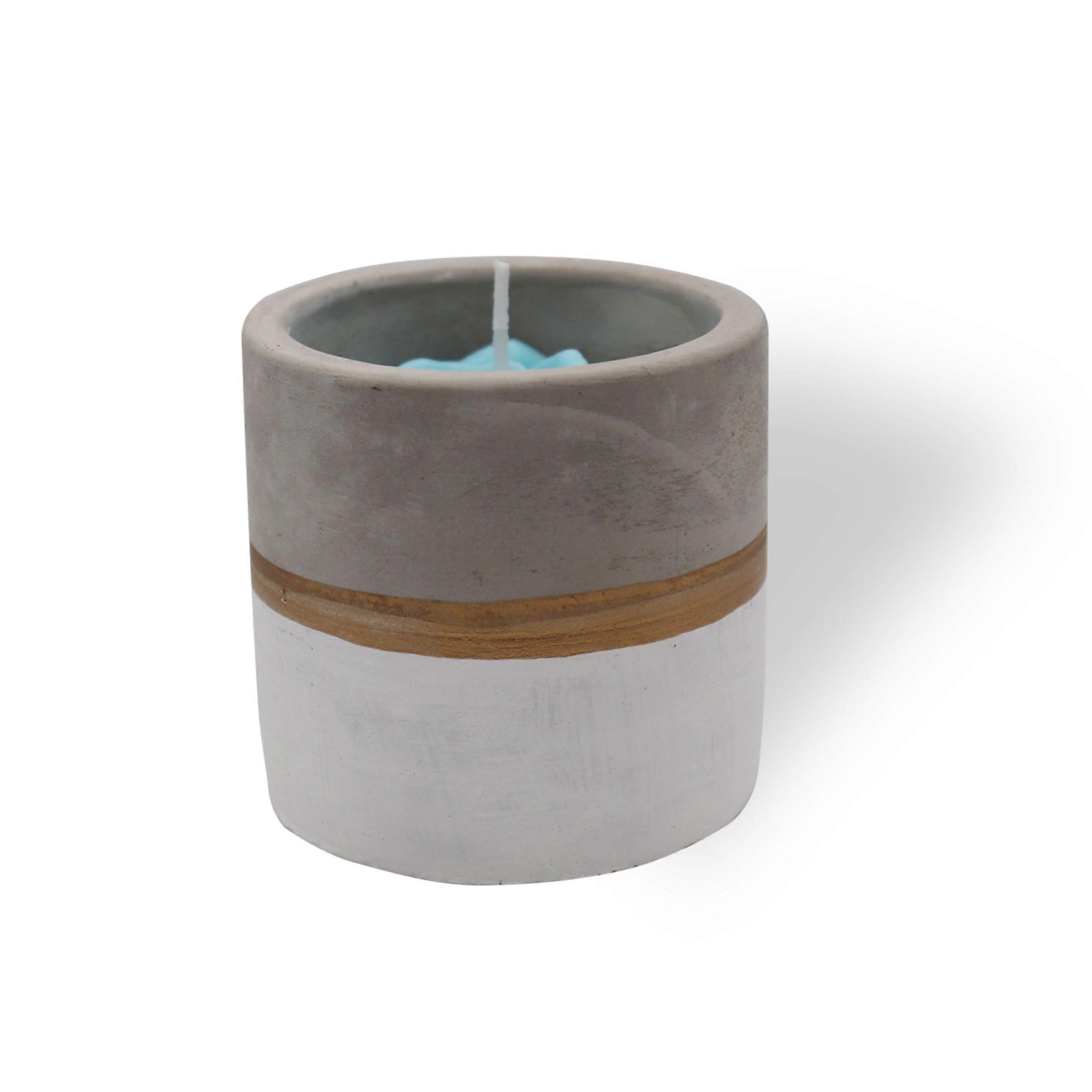 Fancy paraffin scented candle with cement container