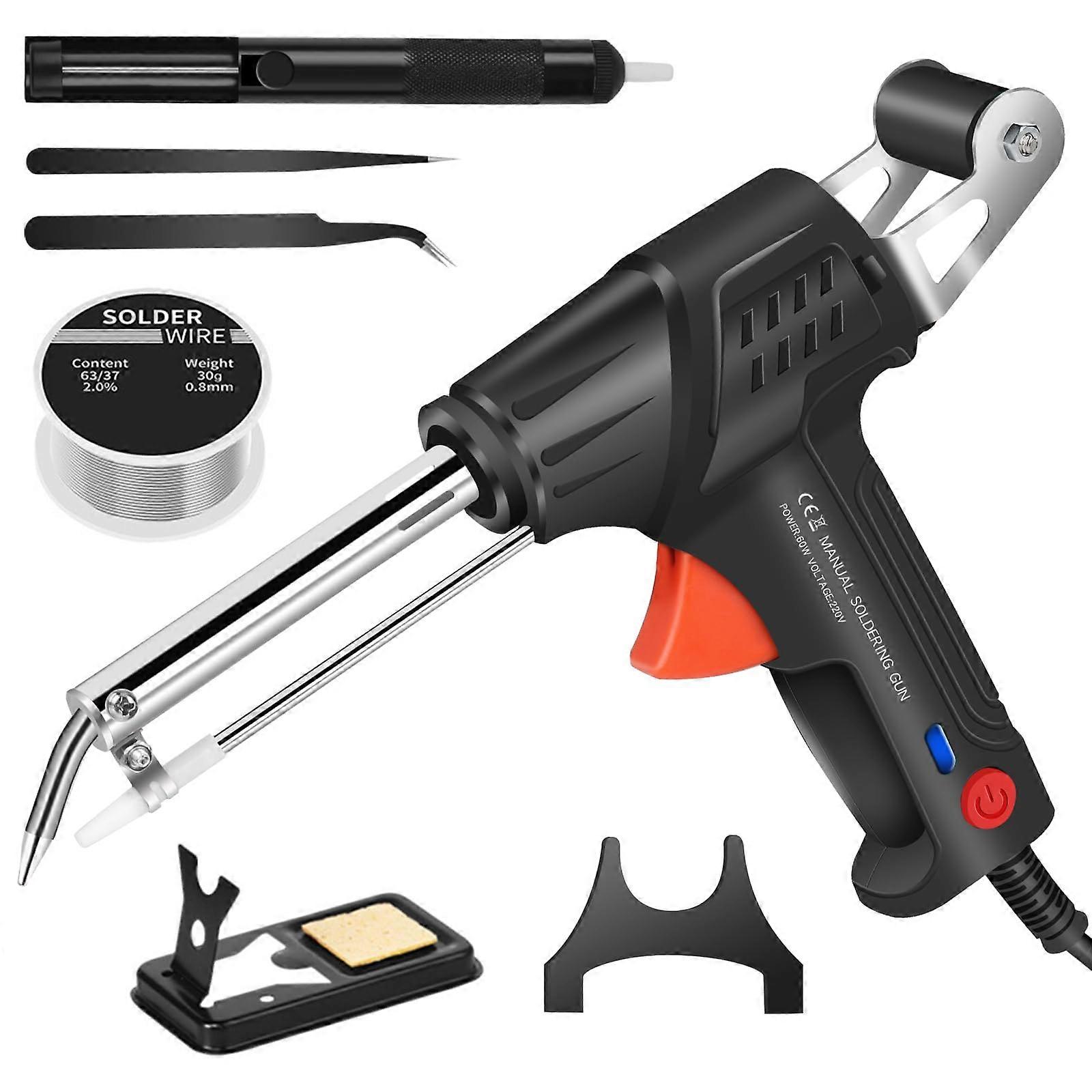 Handheld Welder Machine 60W Multi Function Soldering Iron Soldering Gun Set Metal Welding Gun for Home DIY Black