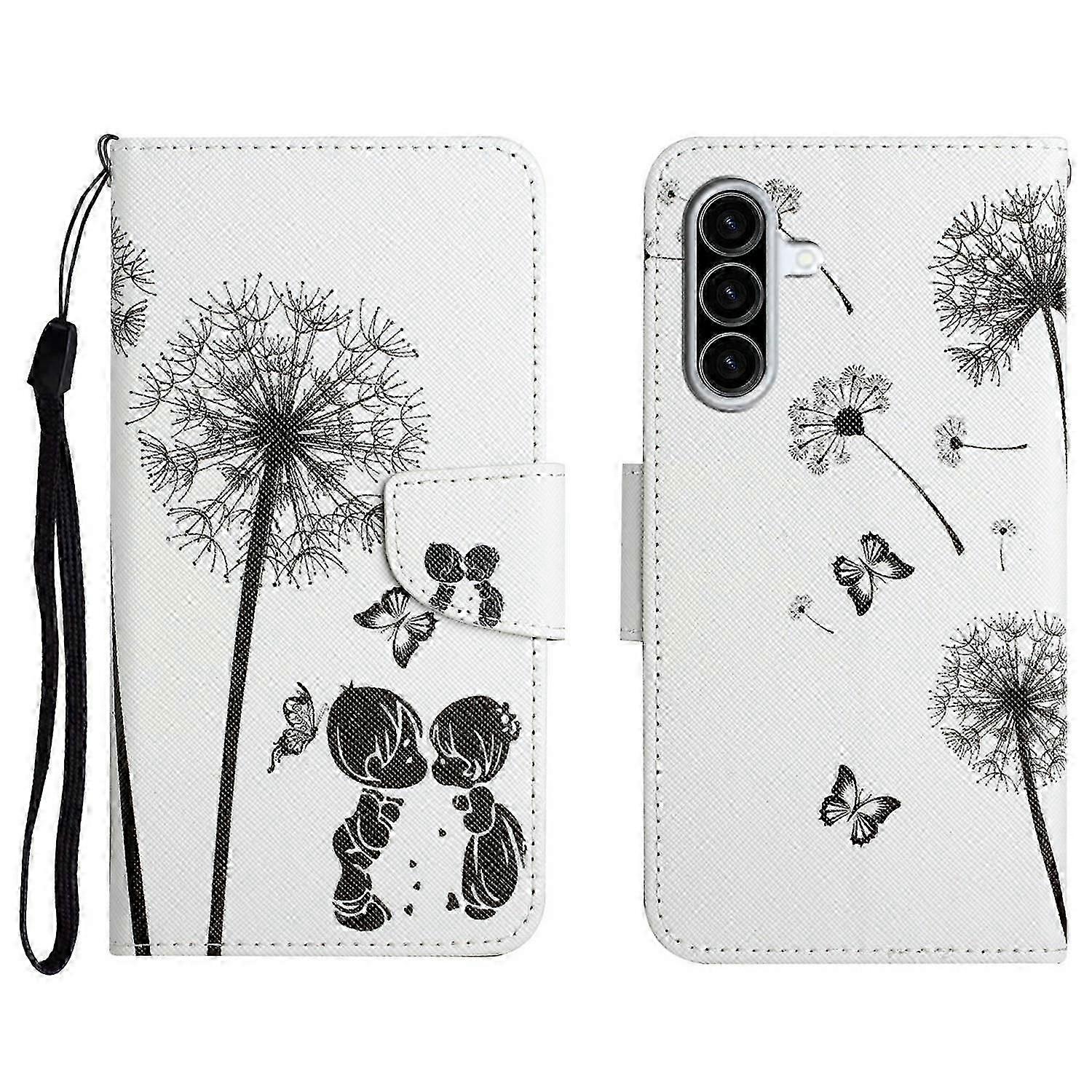 Samsung Galaxy A36 5G Dandelion Pattern Protective Folio Phone Cover with Wrist Strap