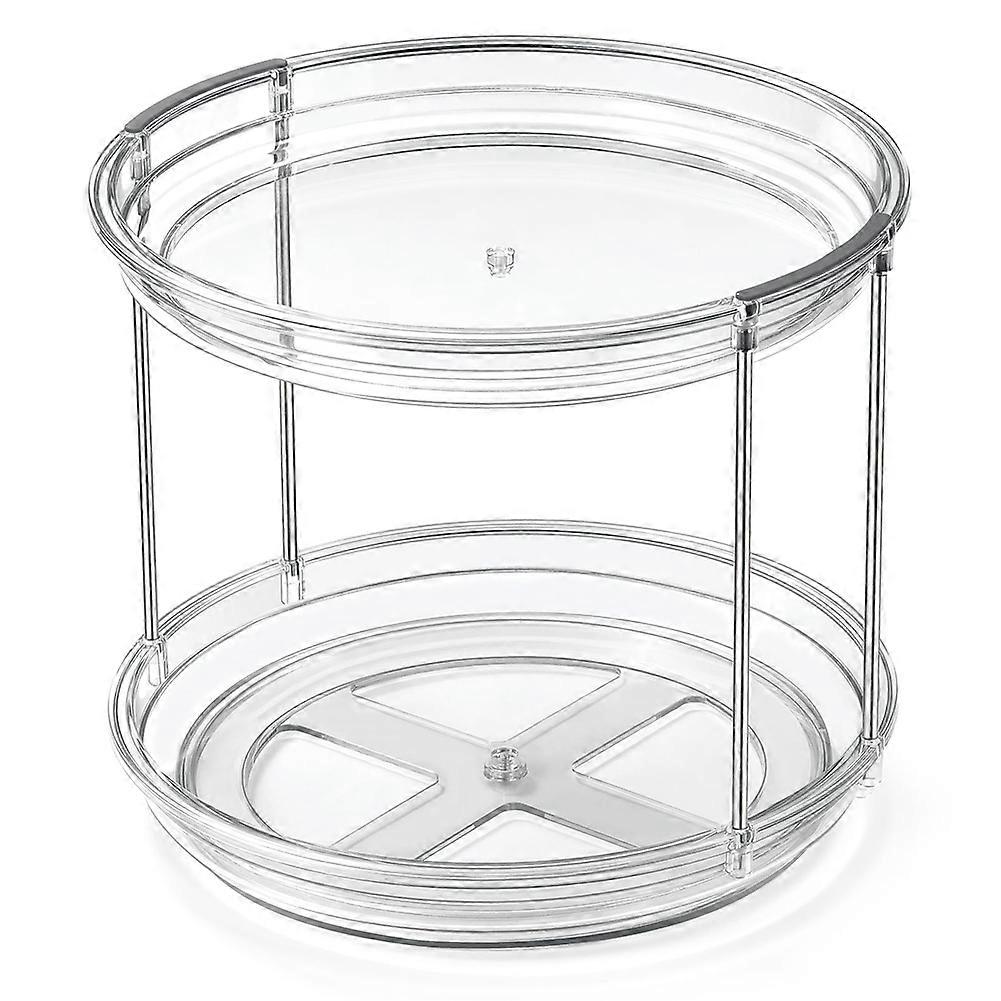 2 Tier Organizer, 9.25Inch Turntable for Cabinet, Stackable Turntable Organizer Rotating Spice Rack Organization