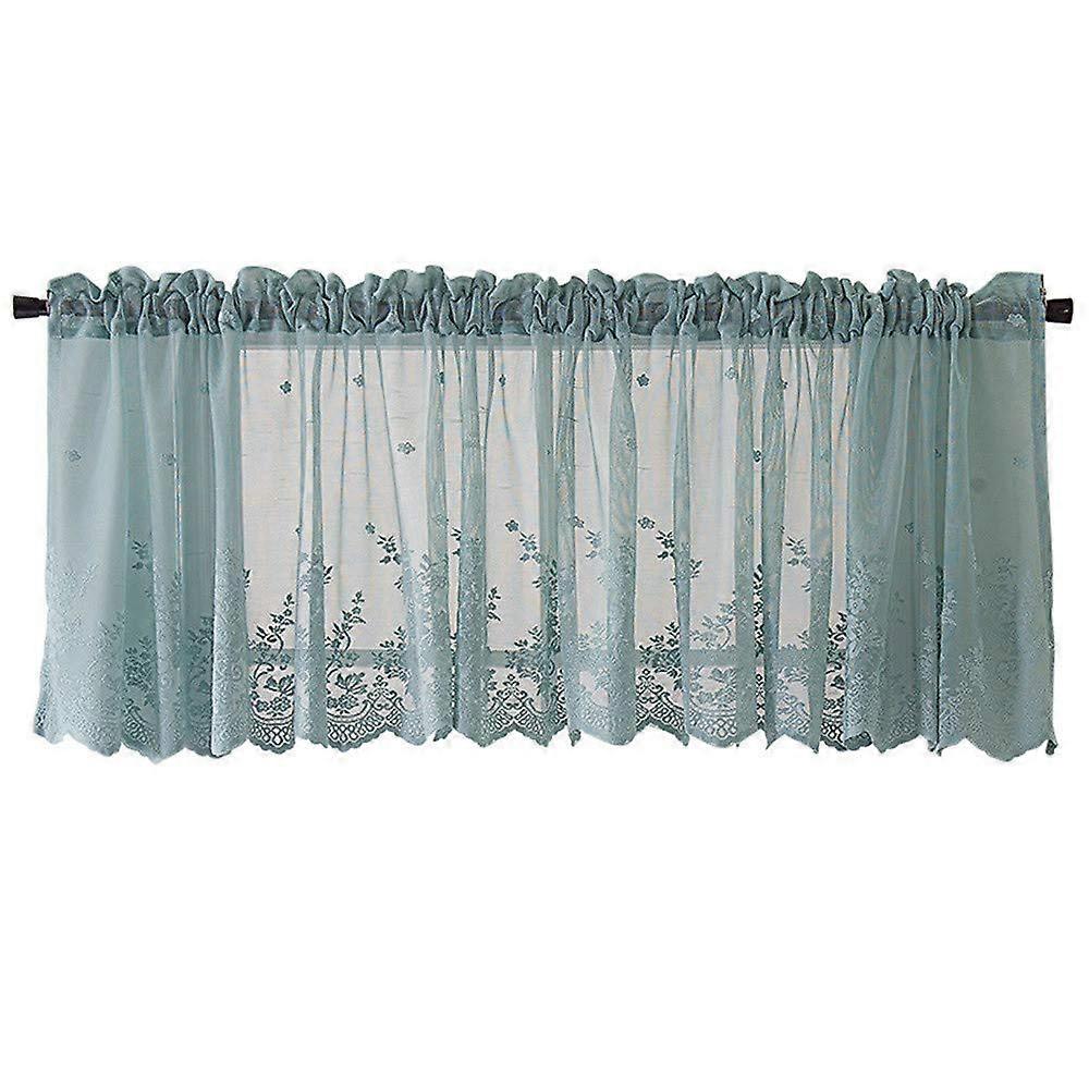 Woven Textured Bathroom Curtain Light Filtering Privacy Durable Fabric Blue One Size