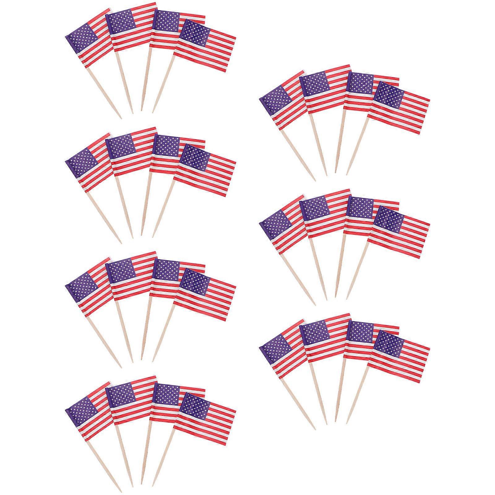 Wooden Multi-Function Decorative Toothpick Flags for Cupcake 200Pcs