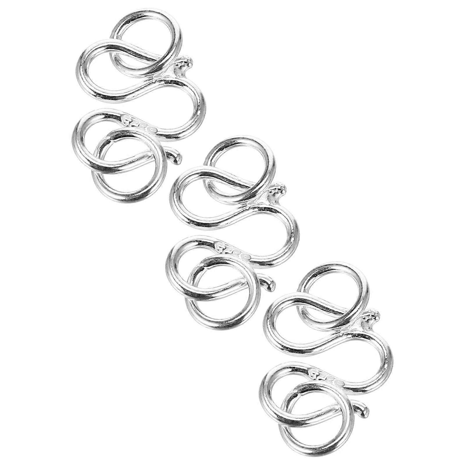 Silver Jewelry Clasps 6 Pcs Delicate Shape Necklace Clasp Buckle Ideal For DIY Enthusiasts Daily Wear Connecting Necklace