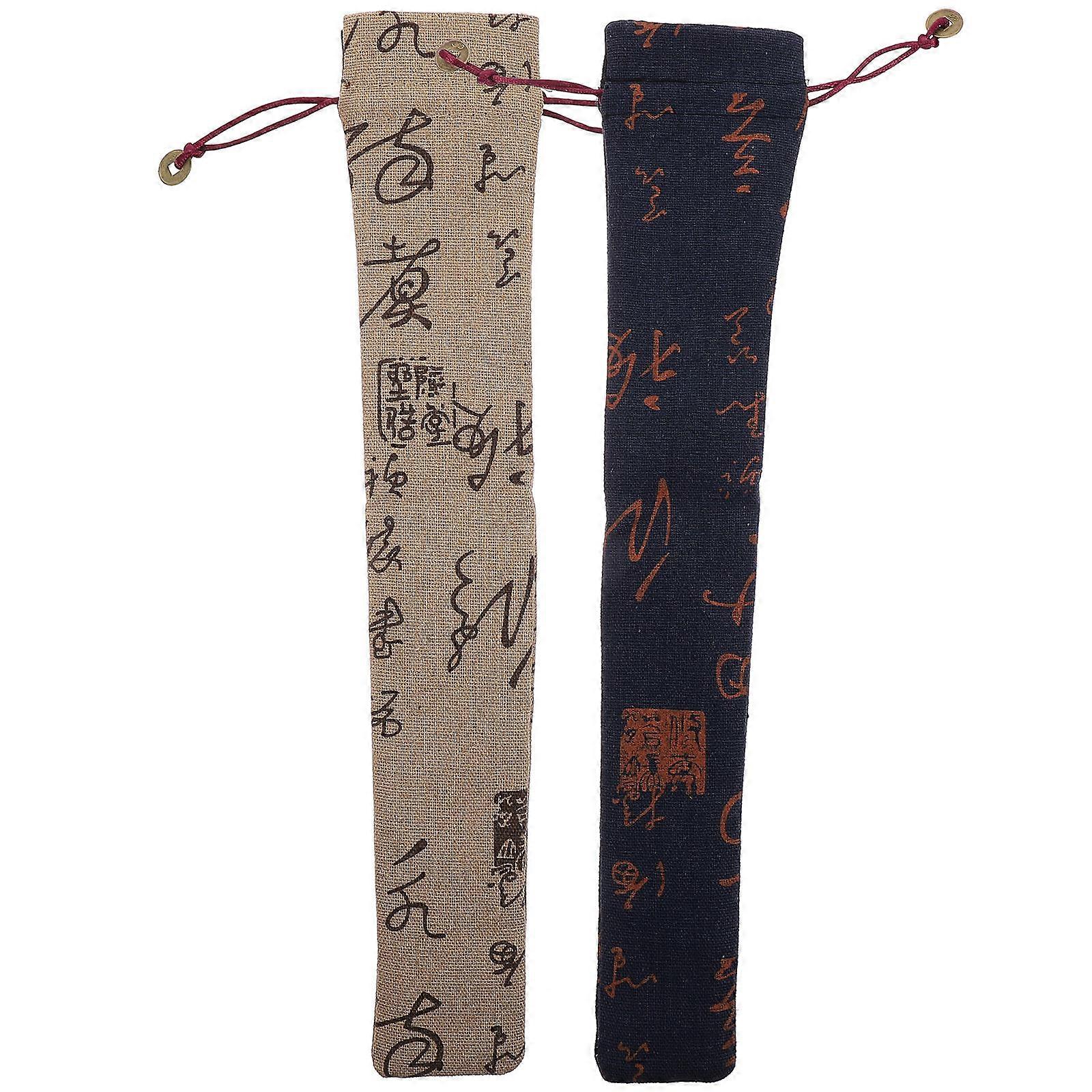 Folding Fan Gift Wrapping Bag With Durable Linen Material For Wedding And Travel Assorted Color 6 Pcs