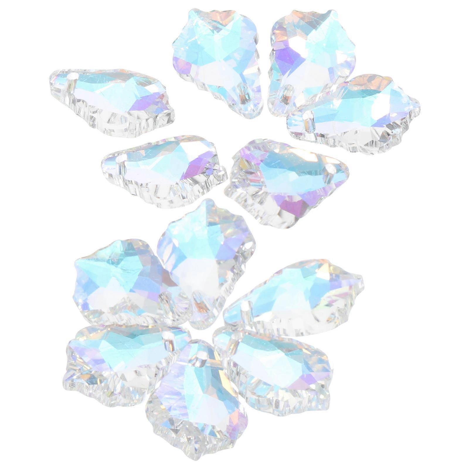 Crystal Maple Leaf Pendants for Window Decor 12Pcs Transparent Prisms