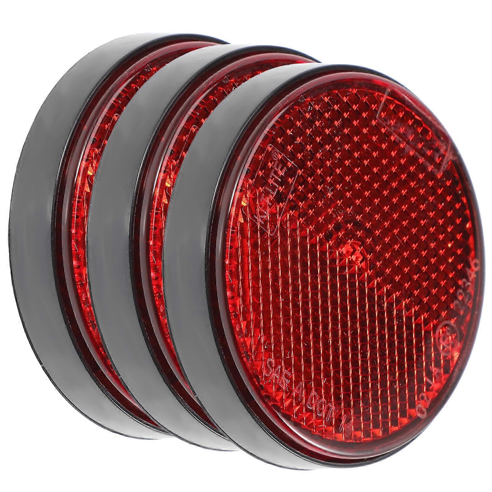 8Pcs Round Warning Sign Reflectors Ensure Safer Driving for Drivers Red Waterproof