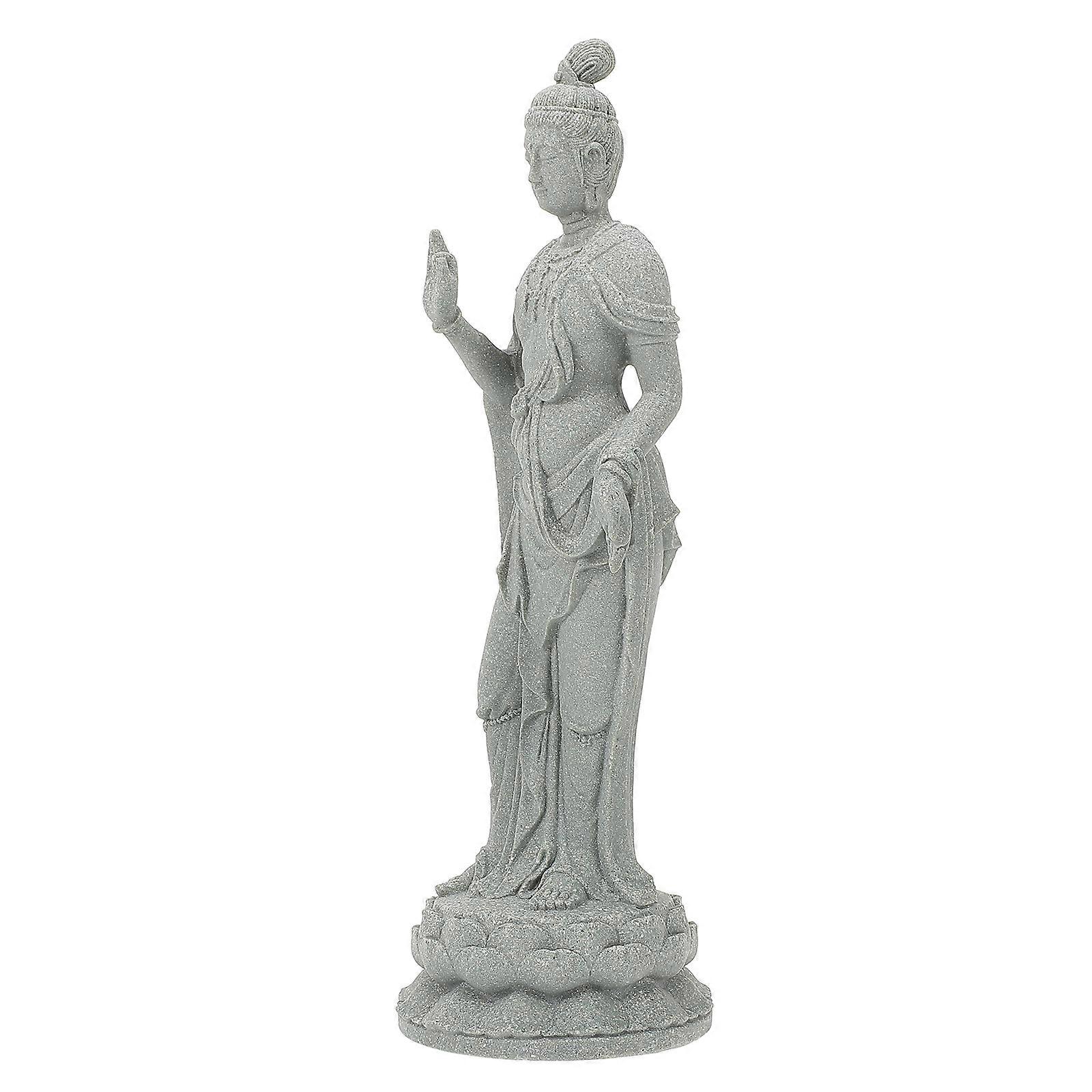 Buddha Statue Fish Tank Ornament For Aquarium Owners In Grey Color With Micro-landscape Design 3Pcs