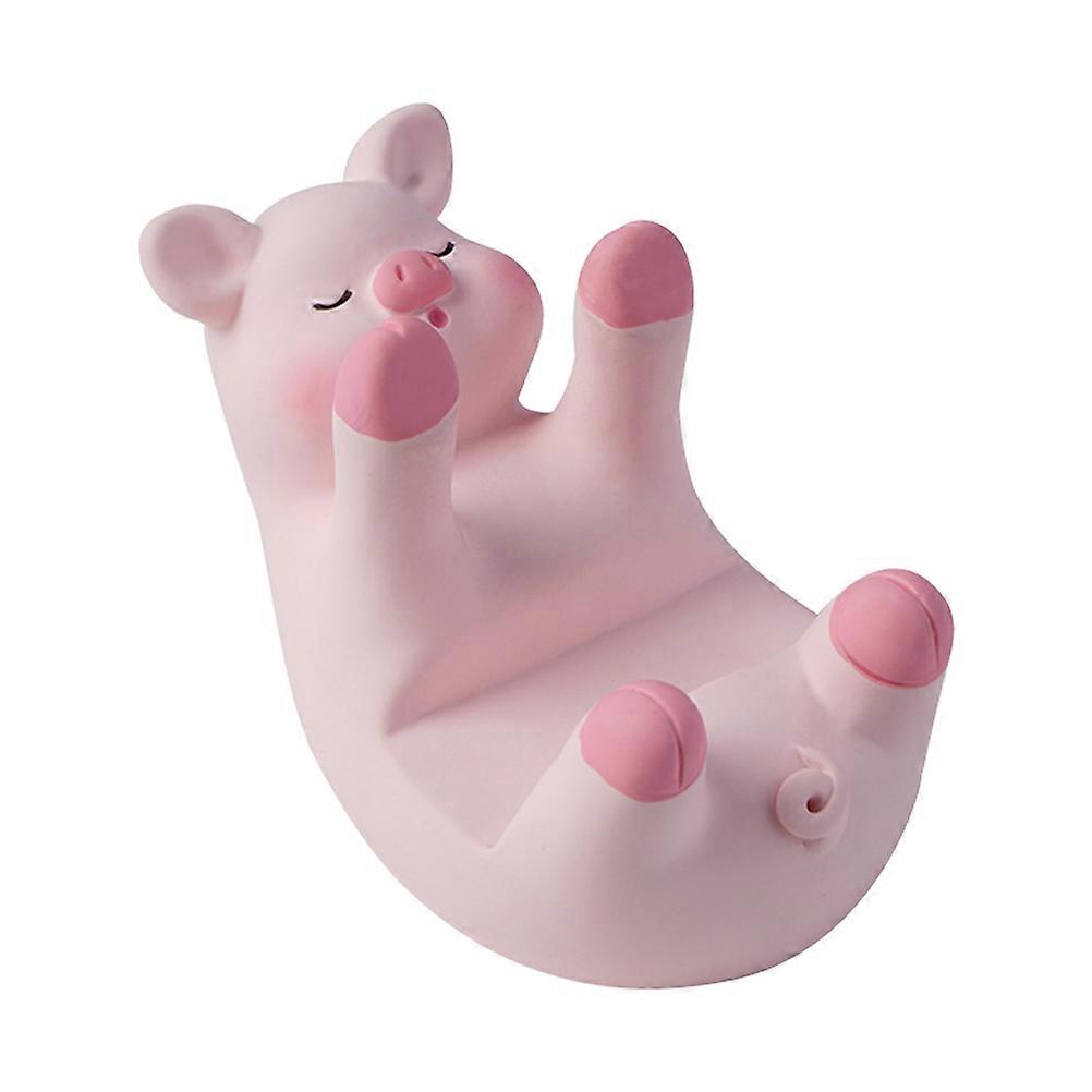 Cartoon Pig Resin Cellphone Stand for Phone Use 4Pcs Desktop Phone Holders