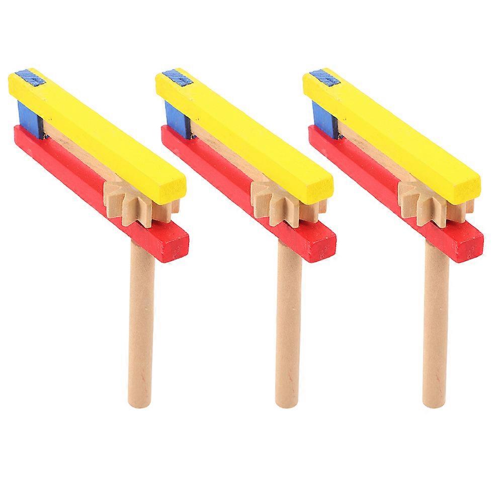 Castanets Wooden Castanet Long Handle for Kids 12Pcs Percussion Instrument