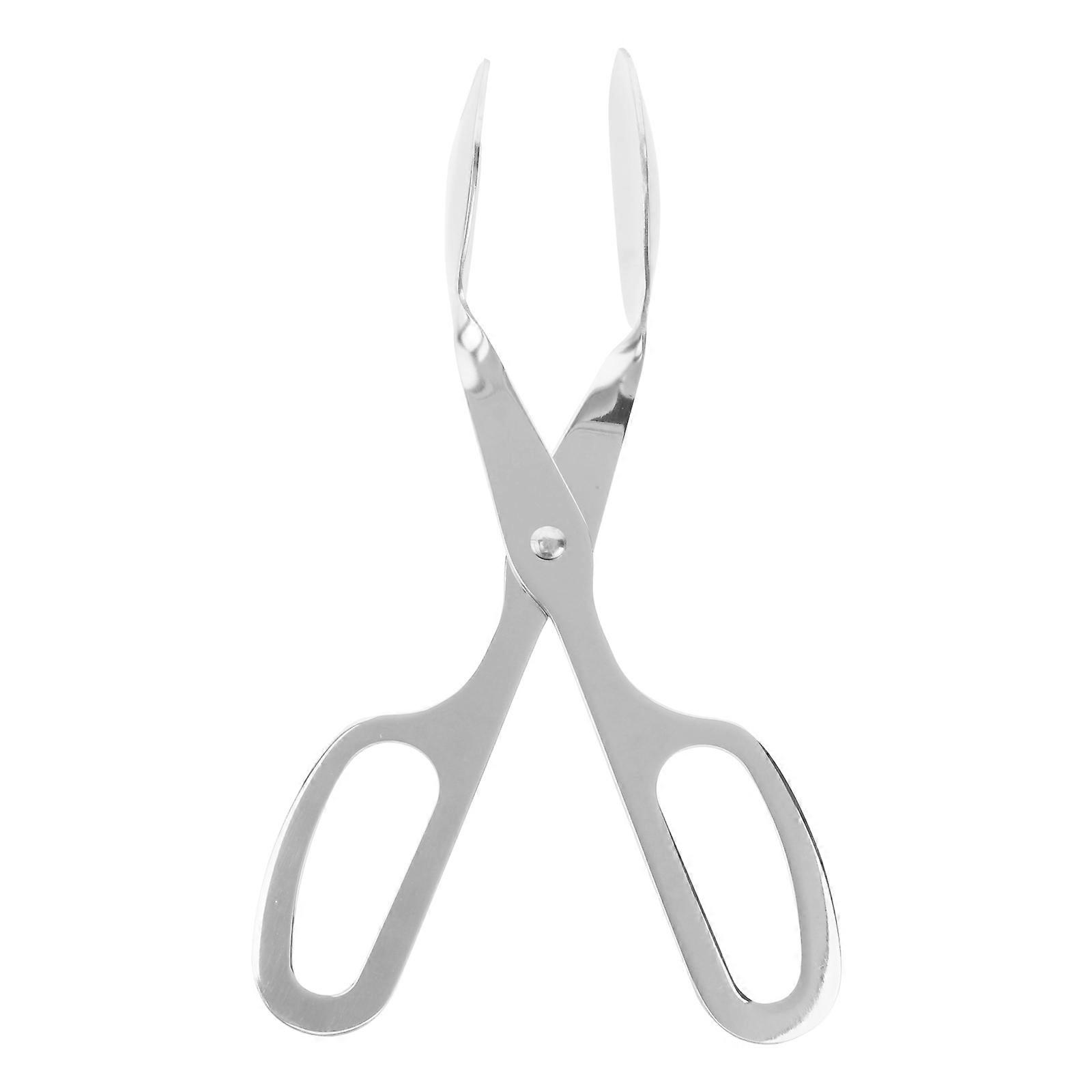 Silver Salad Tongs Stainless Steel for Serving Salad with Fork Spoon