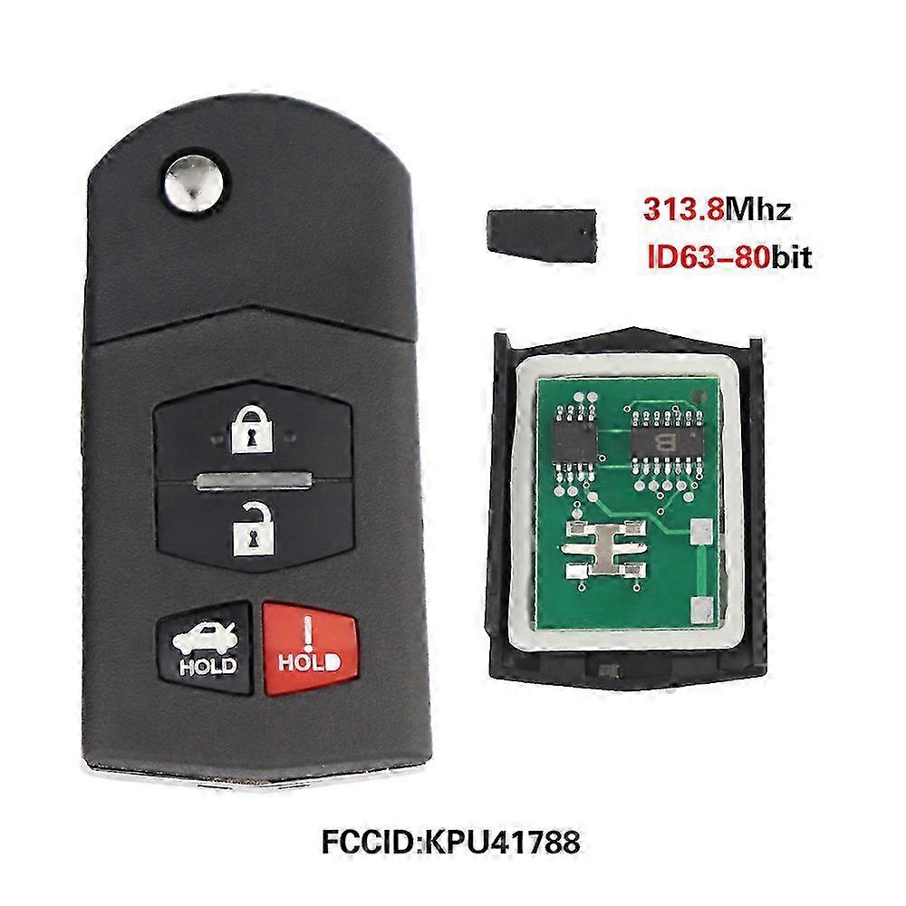 Fernbedienung Autoschlüssel für Mazda 2 3 5 6 8 M2 M3 M5 M6 CX-7 CX-9 MX-5 BGBX1T478SKE125-01 KPU41788 SKE126-01 313,8/315/433Mhz4D63 2025