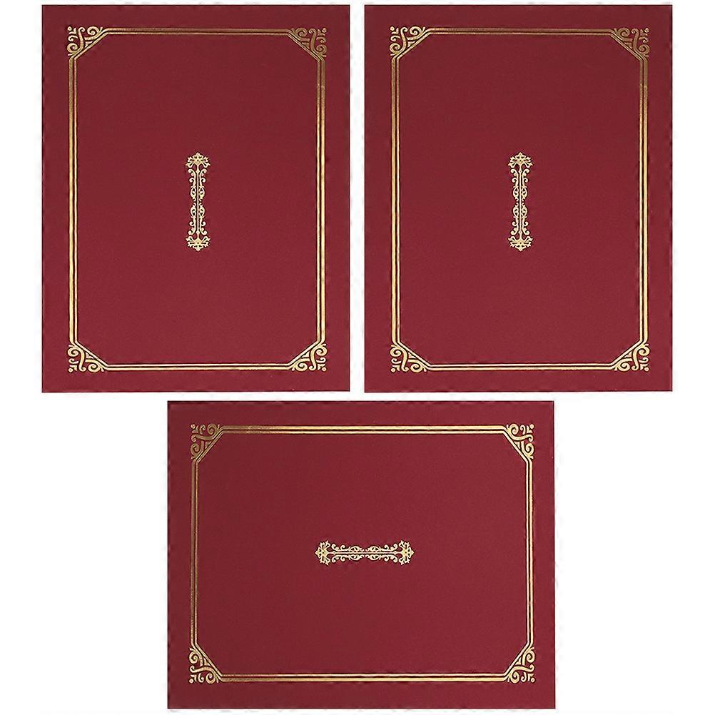 Certificate Holder 9 Pcs Folding Type Dark Red Graduation Cover Document Storage Graduates 31.5X22.8X0.1CM