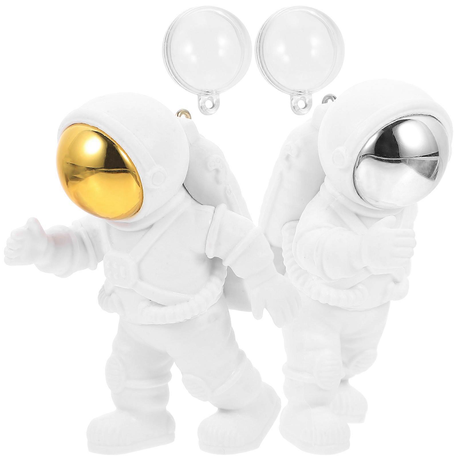 2Pcs Floating Spacemen Decor Aquarium Use Assorted Color PVC Function Fish Tank Ornament