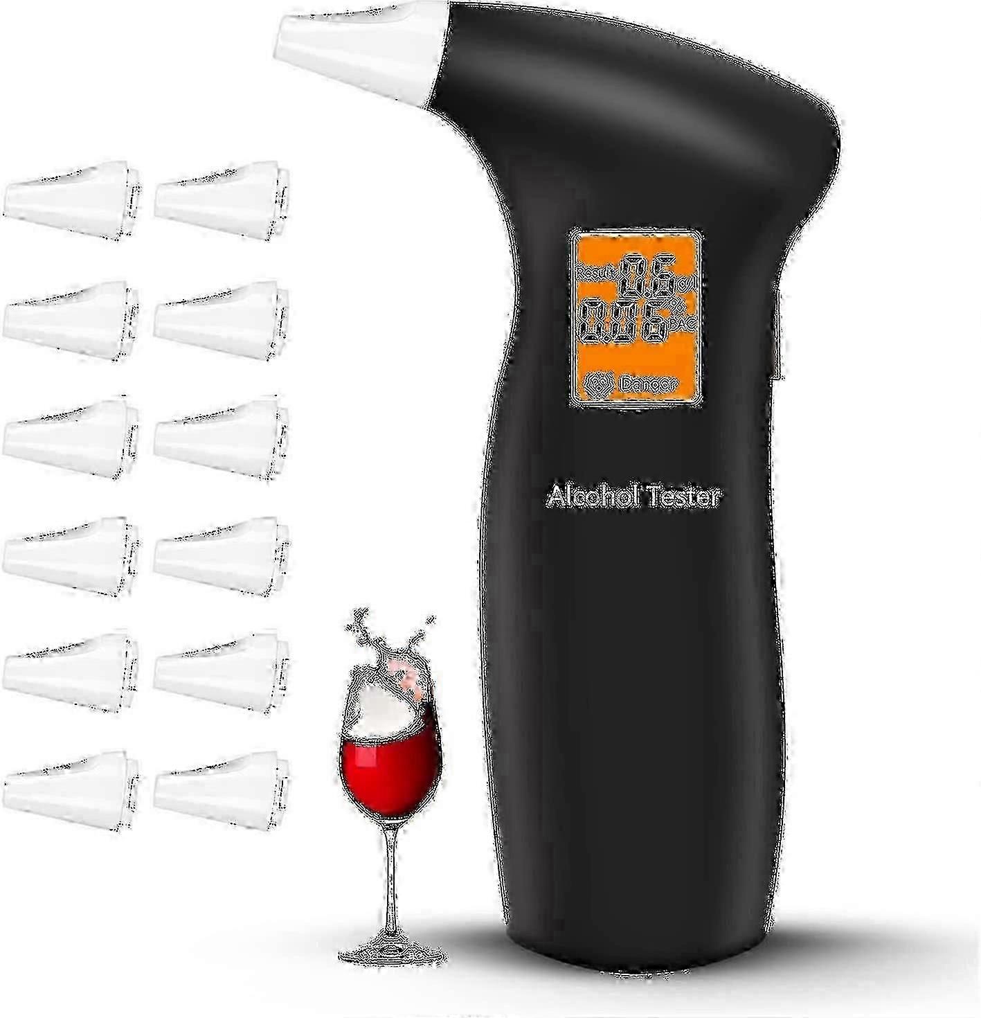 Alcohol Tester Police Precise Alcohol Measuring Devices With 12 Mouthpieces, Fast Professional Alcohol Tester Alcohol Tester High Accuracy With Semico