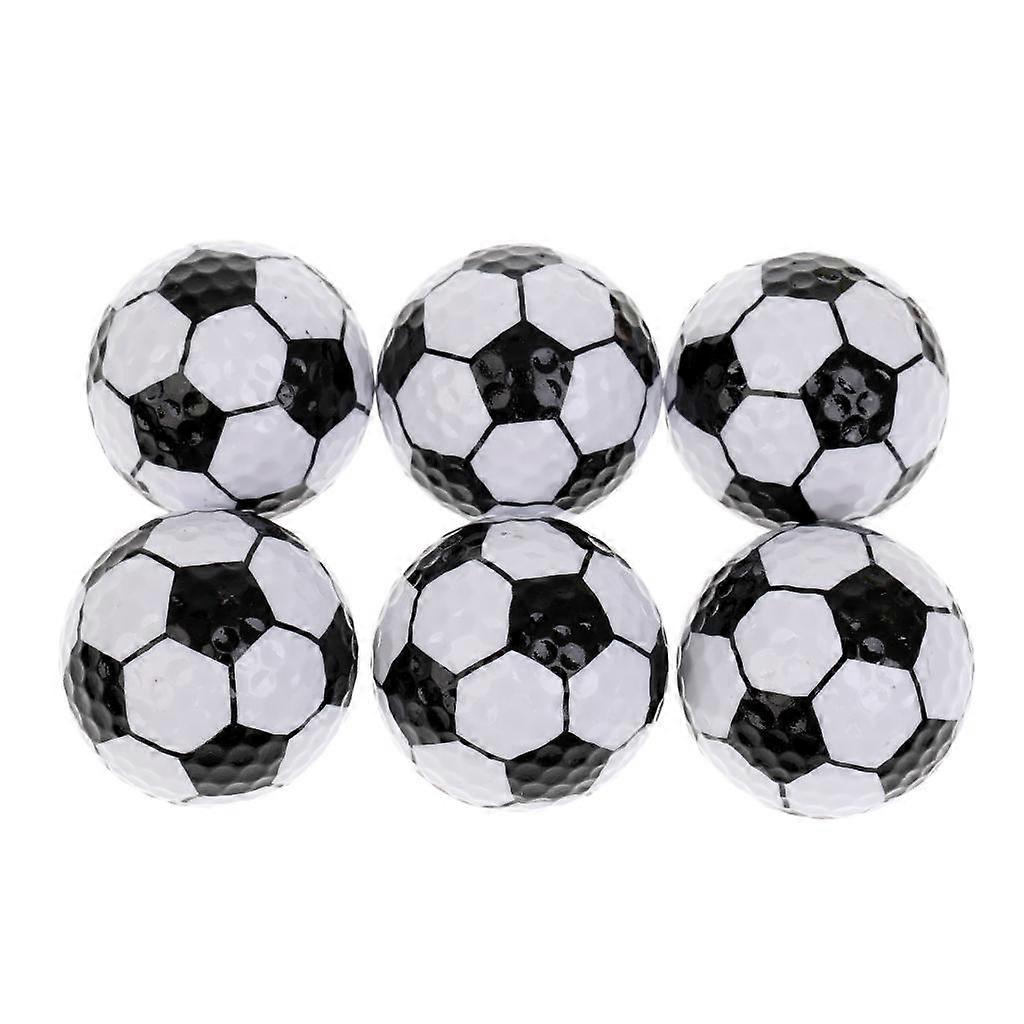 6 Pieces Football Pattern Novelty Golf Balls Set Practice Golf Accessory