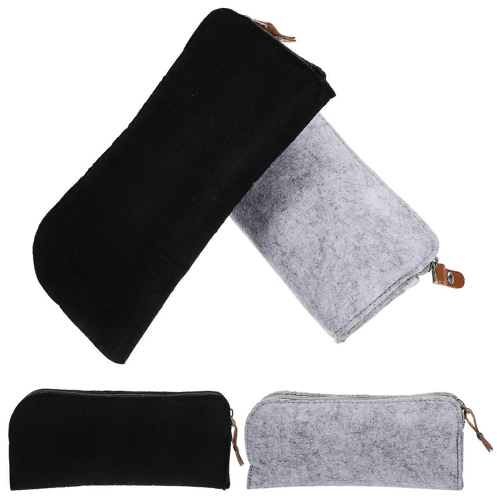Multi-Function Felt Pencil Bag for Storage 8Pcs Zipper Stationery Pouch