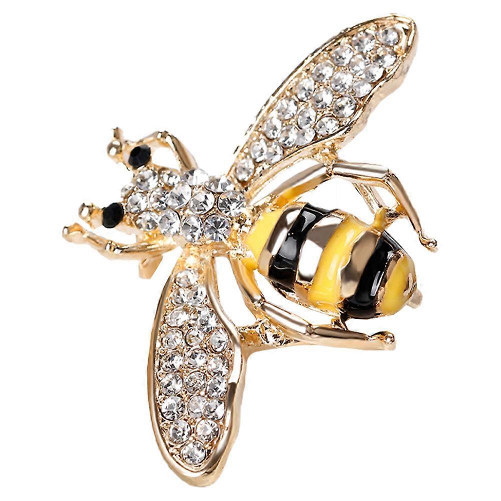 Creative Brooch Decoration For Hats And Scarfs Bee Shape Size 4X2.9Cm Golden 1Pc