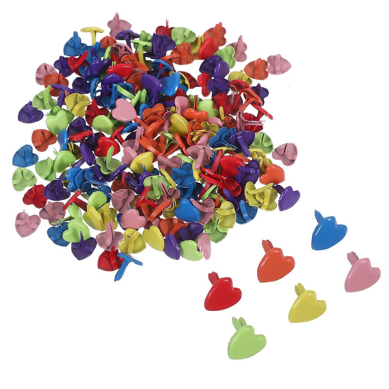 Heart Shape Brads Scrapbooking Brads for Craft 1000Pcs Assorted Colors