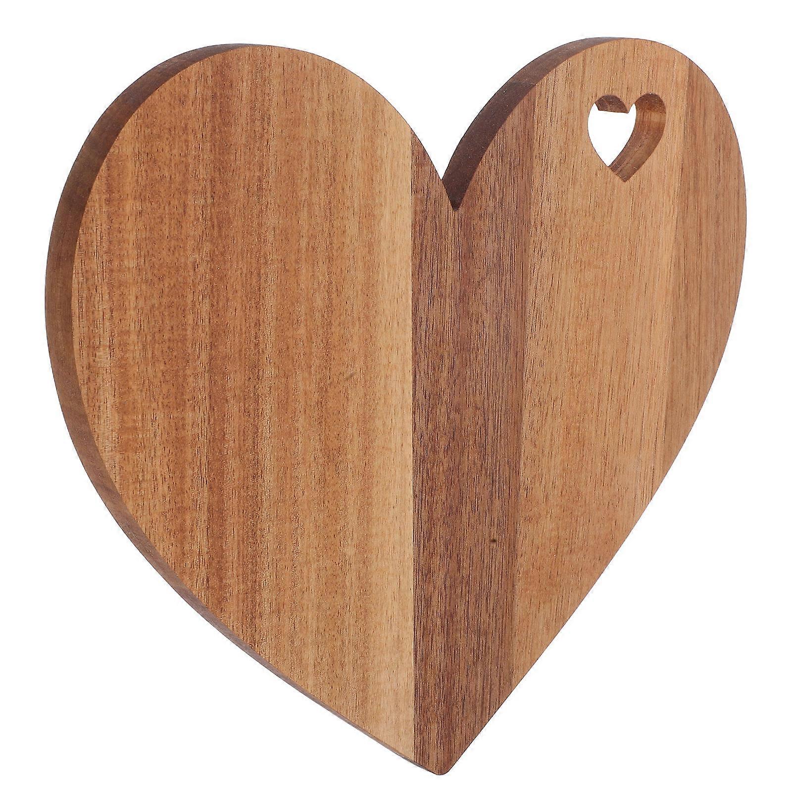 Heart Shape Wood Cutting Board for Serving 4Pcs Cheese Bread Meat Tray