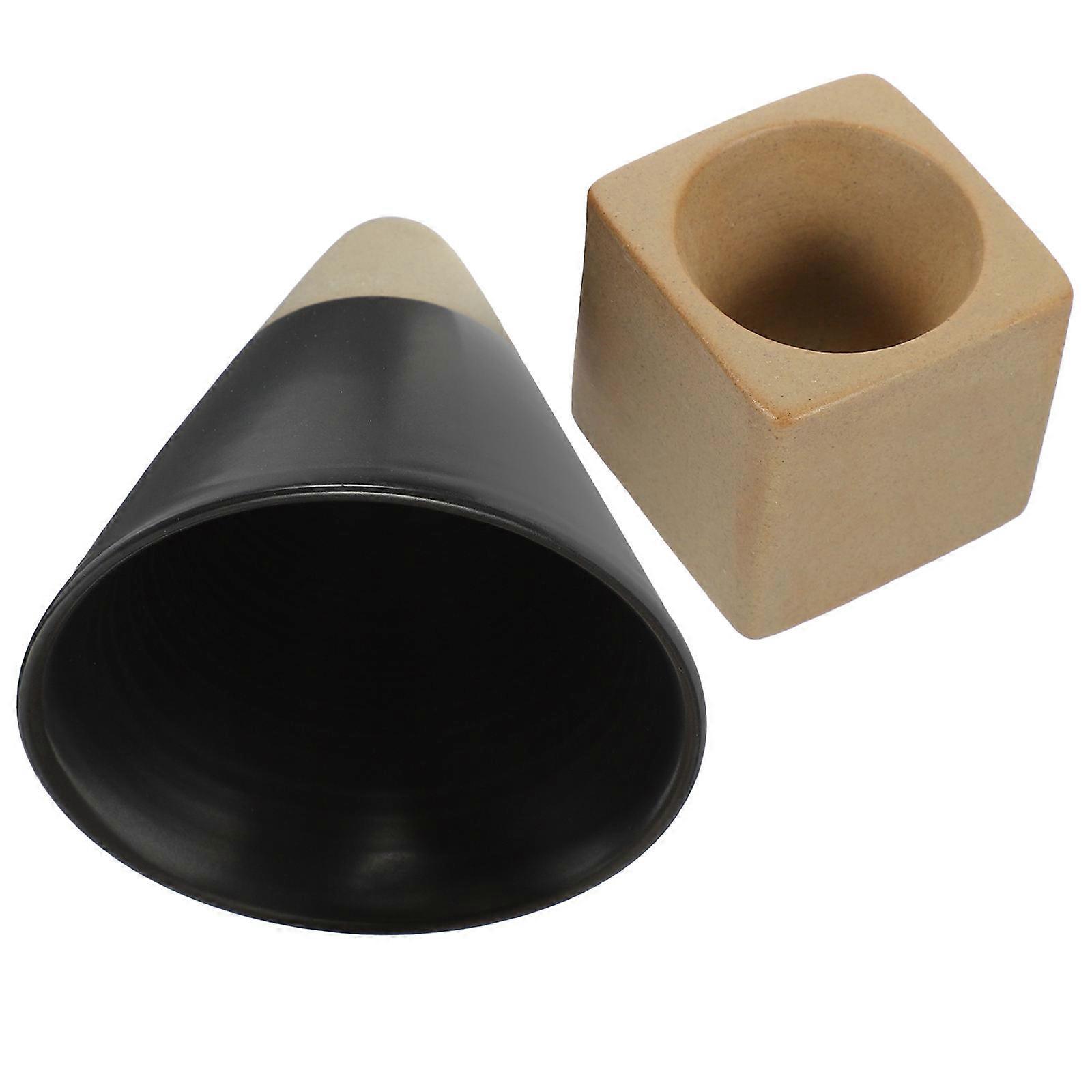 Ceramic Mug Set Holds Coffee And Tea For Home And Office Use In Elegant Black Color With 3 Sets