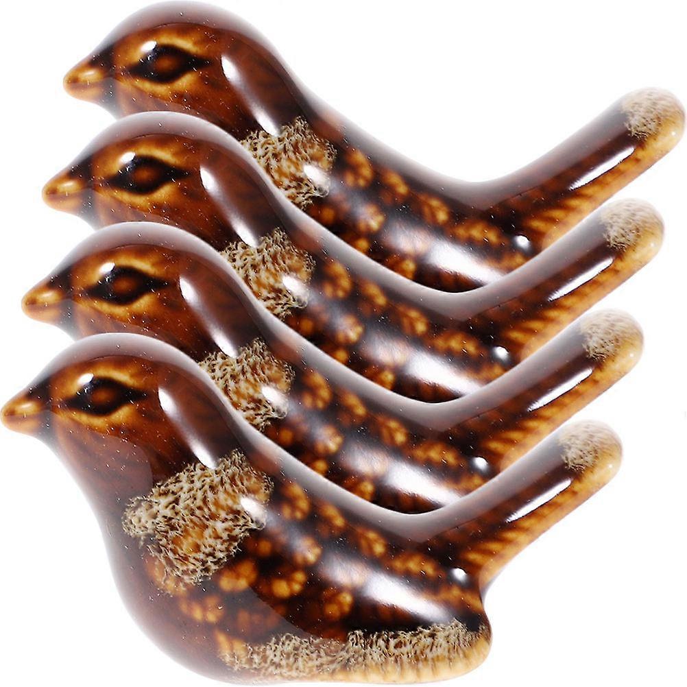 Vintage Cabinet Drawer Pull Handle Set 8Pcs Light Brown Ceramic Knobs