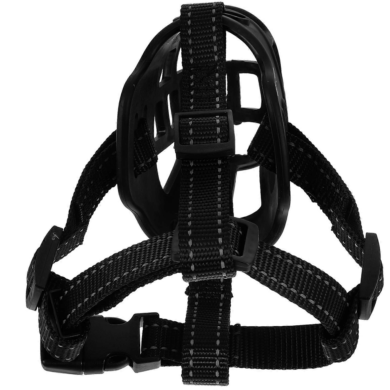 Black Dog Mouth Cover Adjustable Small Puppy Muzzle for Protective Use 5Pcs