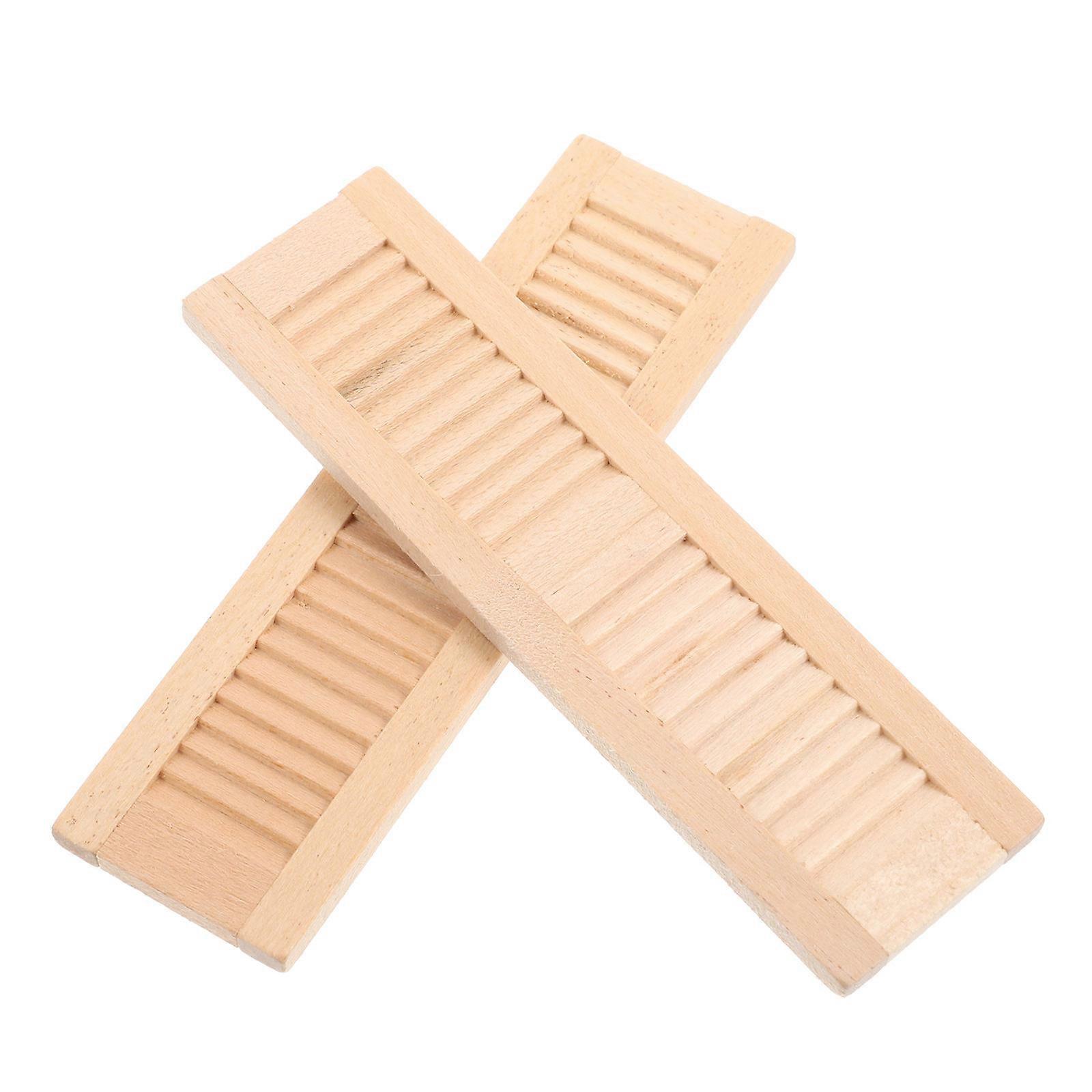 Miniature Blind Doll House Window Shutter Ornament for Decor 4Pcs