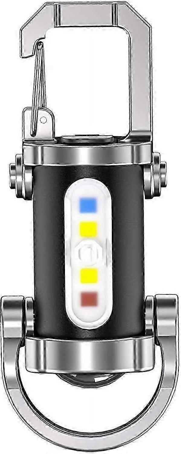 Rechargeable LED Torch with Power Bank, Mini Keychain Flashlight, Waterproof Emergency Pocket Light, Standard Torches Key Ring Flashlight for Outdoor,