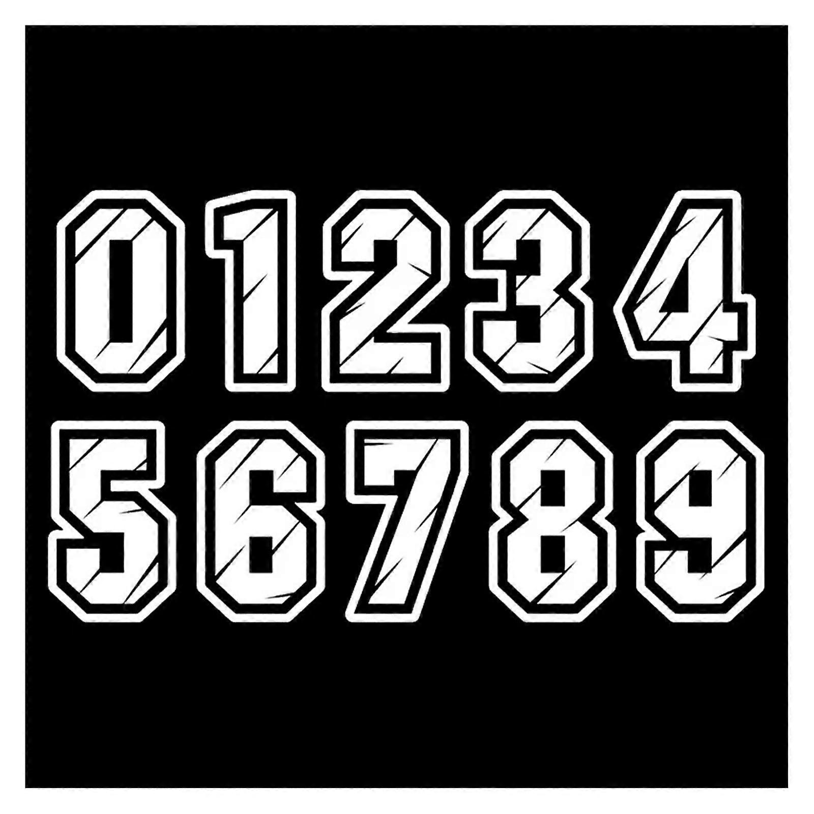 No Background Figures 09 Racing Number Helmet Vinyl Decals White 15 Cm Model F543 Motorcycle Sticker