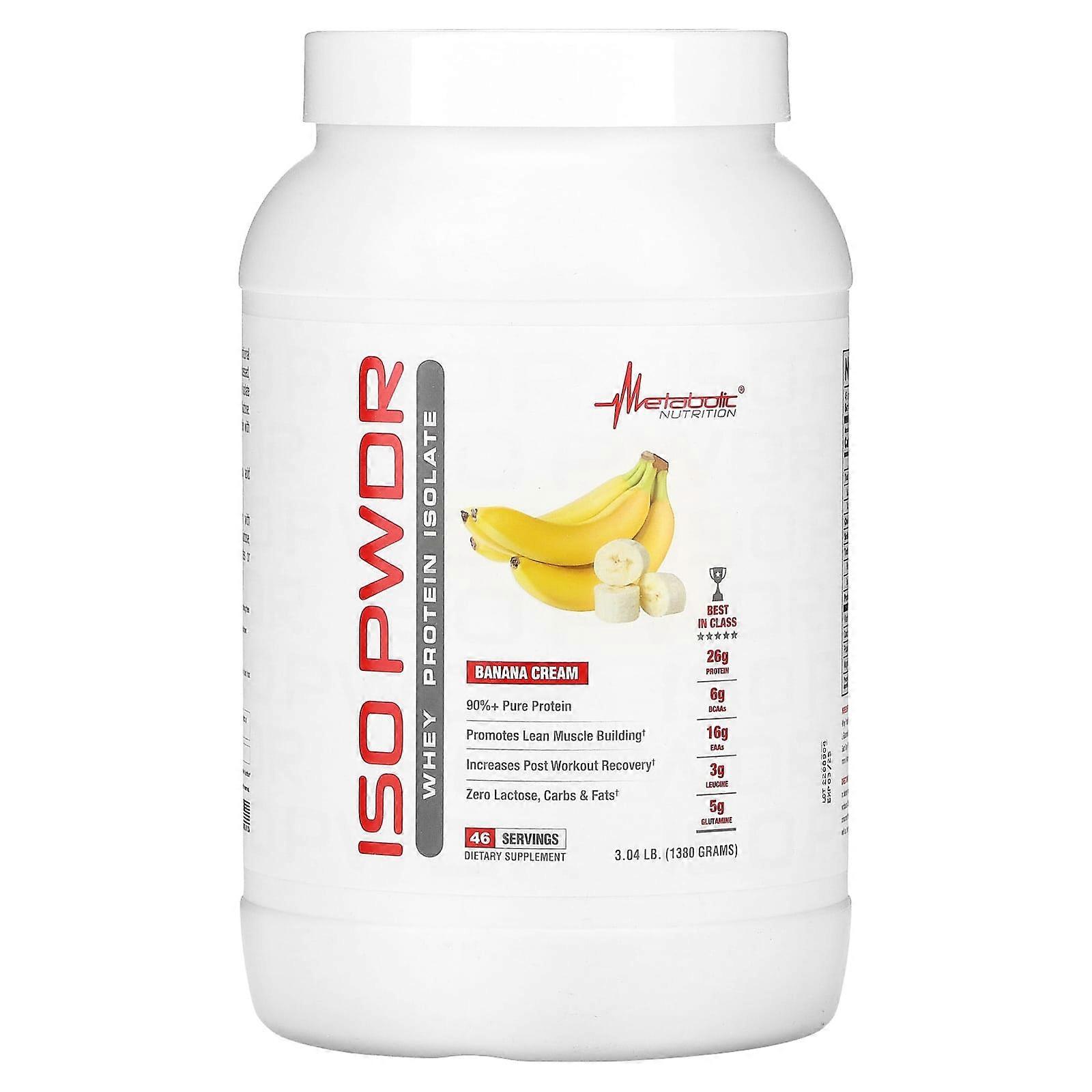 ISOpwdr, Whey Protein Isolate, Banana Cream, 3.04 lb (1,380 g)