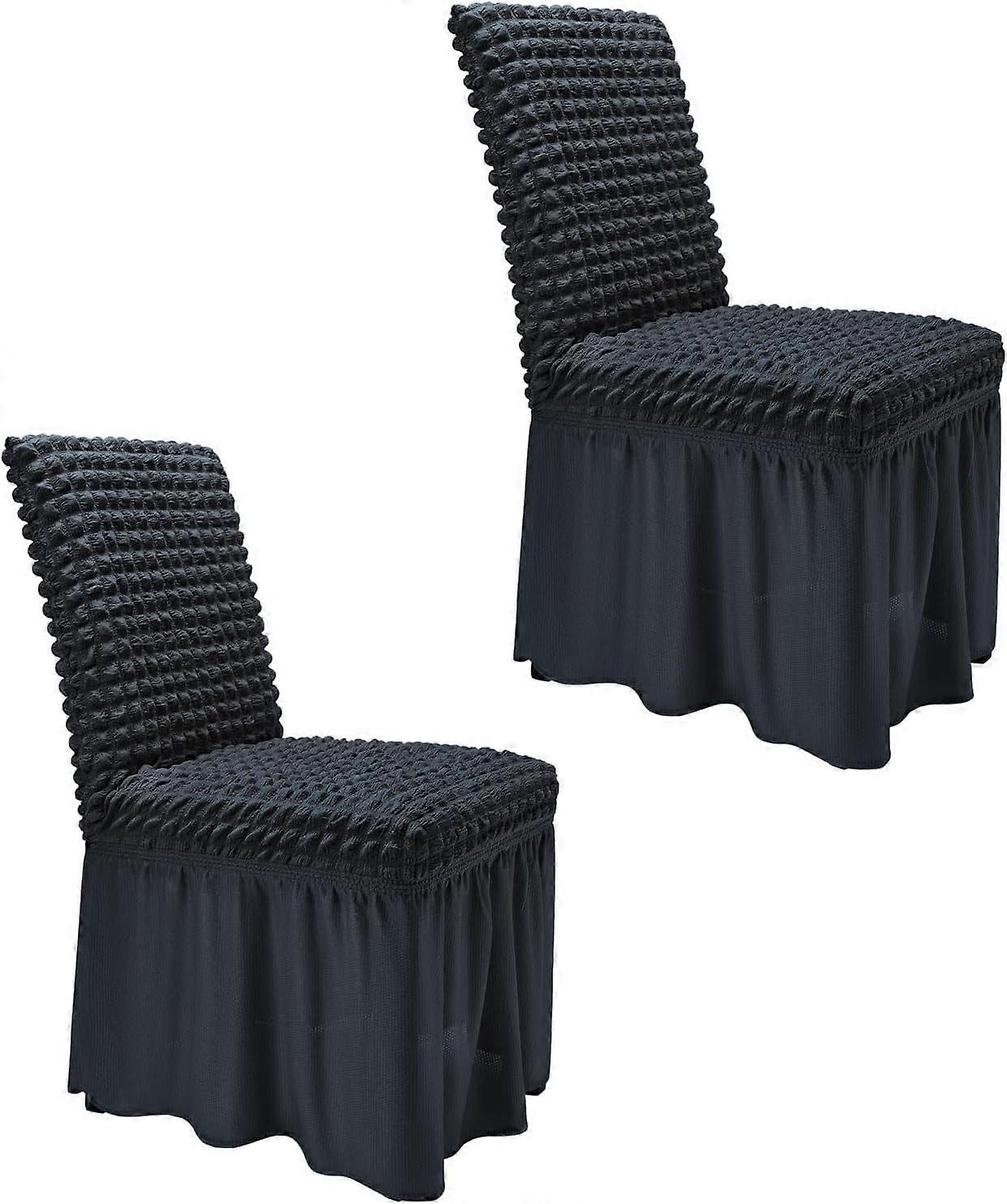 Capas elásticas para cadeiras de jantar NANAHuang com saia, conjunto de 6, verde - compatível com cadeiras Parson, capas de elastano removíveis e laváveis para