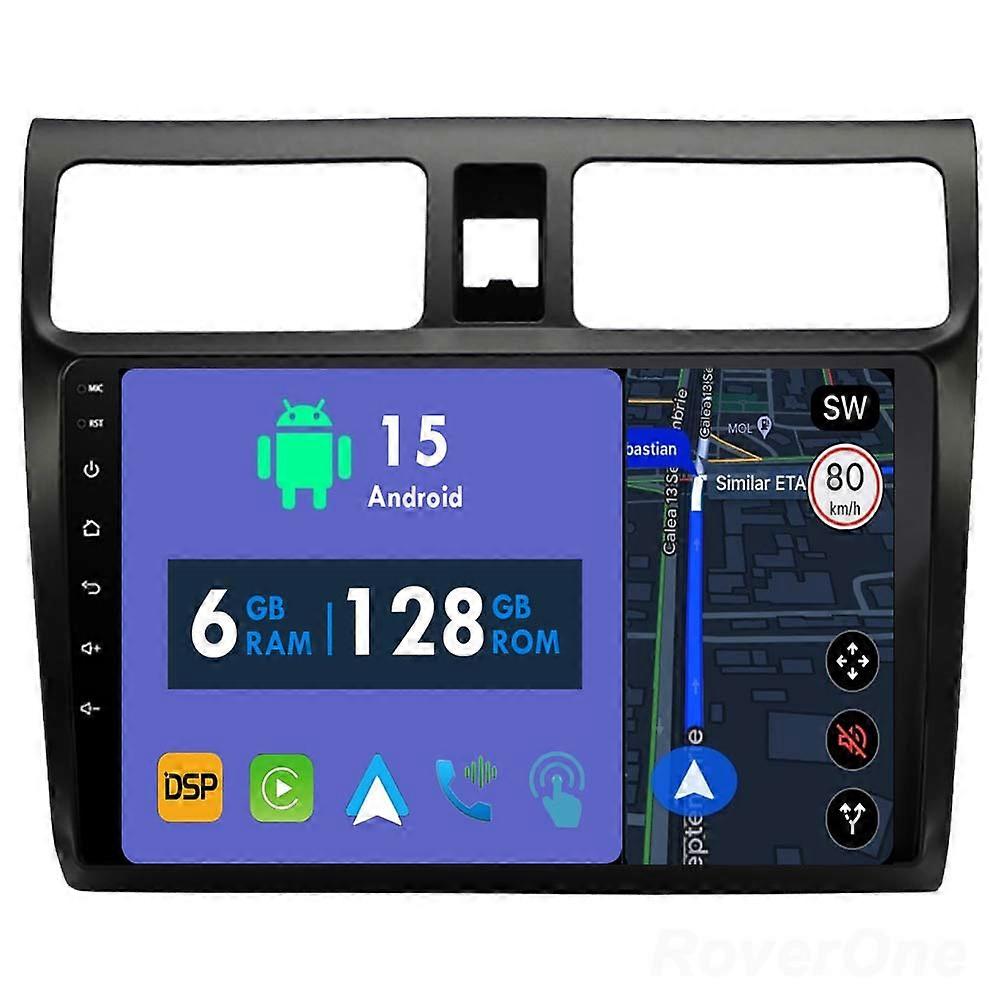 Car Radio 6G+128G CarPlay GPS Navigation Head Unit for Suzuki Swift 3 2003 - 2010 Android Auto Bluetooth Stereo Touch Screen