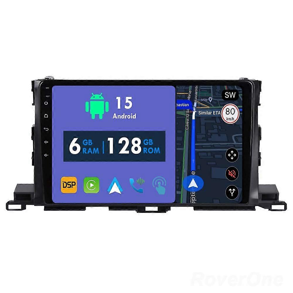 Car Radio 6G+128G CarPlay GPS Navigation Head Unit for Toyota Highlander 3 XU50 2013 - 2018 Android Auto Bluetooth Stereo Touch Screen