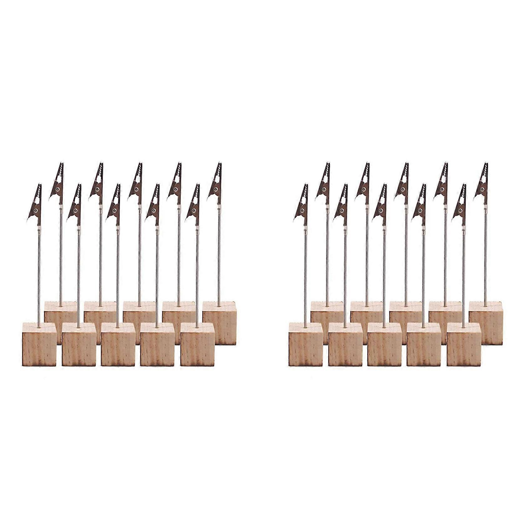 10 PCS Memo Holder Pine Base Message Clip Vertical Note Holder