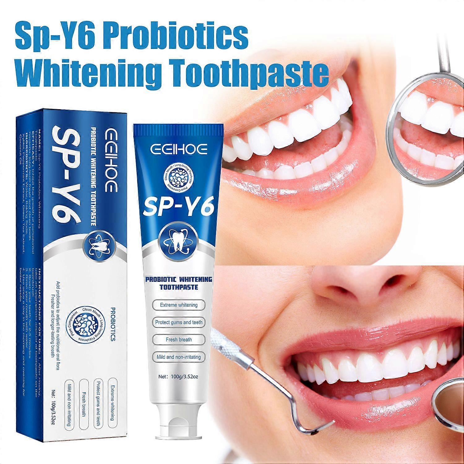 EELHOE probiotic whitening toothpaste cleans teeth stains, freshens breath and whitens teeth with pr