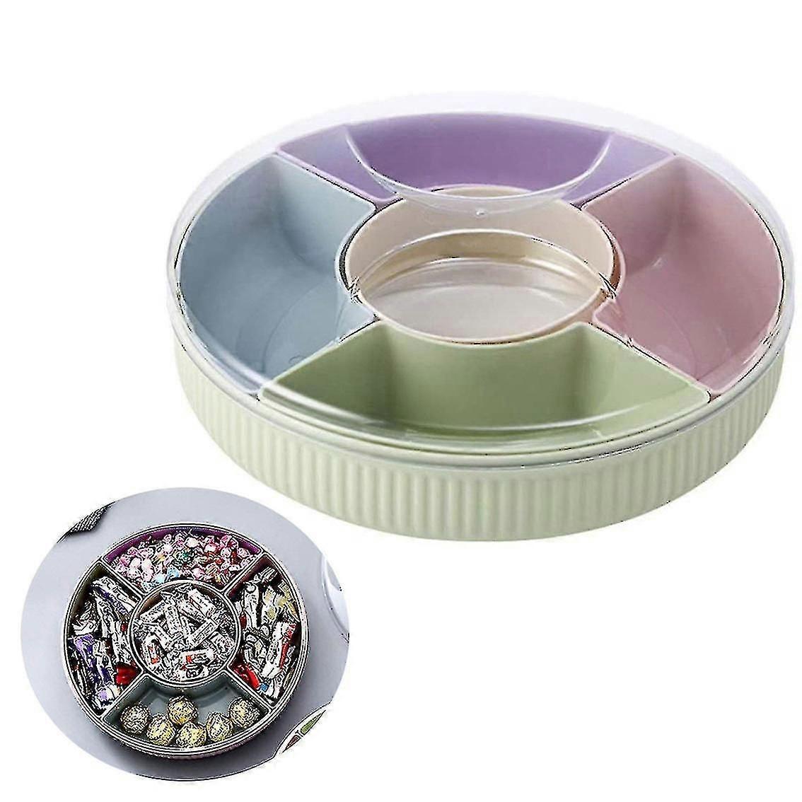 Snack Tray Decorative Plastic Divided Snack Plate Bowl Candy Nut Storage Box