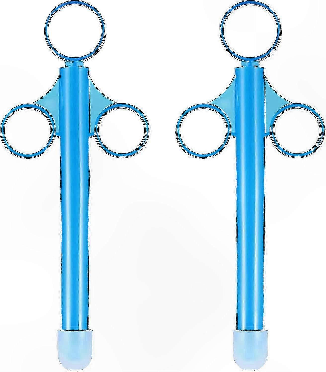 Smooth Tip Lubricant Applicator, Reusable Launcher with Rounded End (2-Pack, Blue)